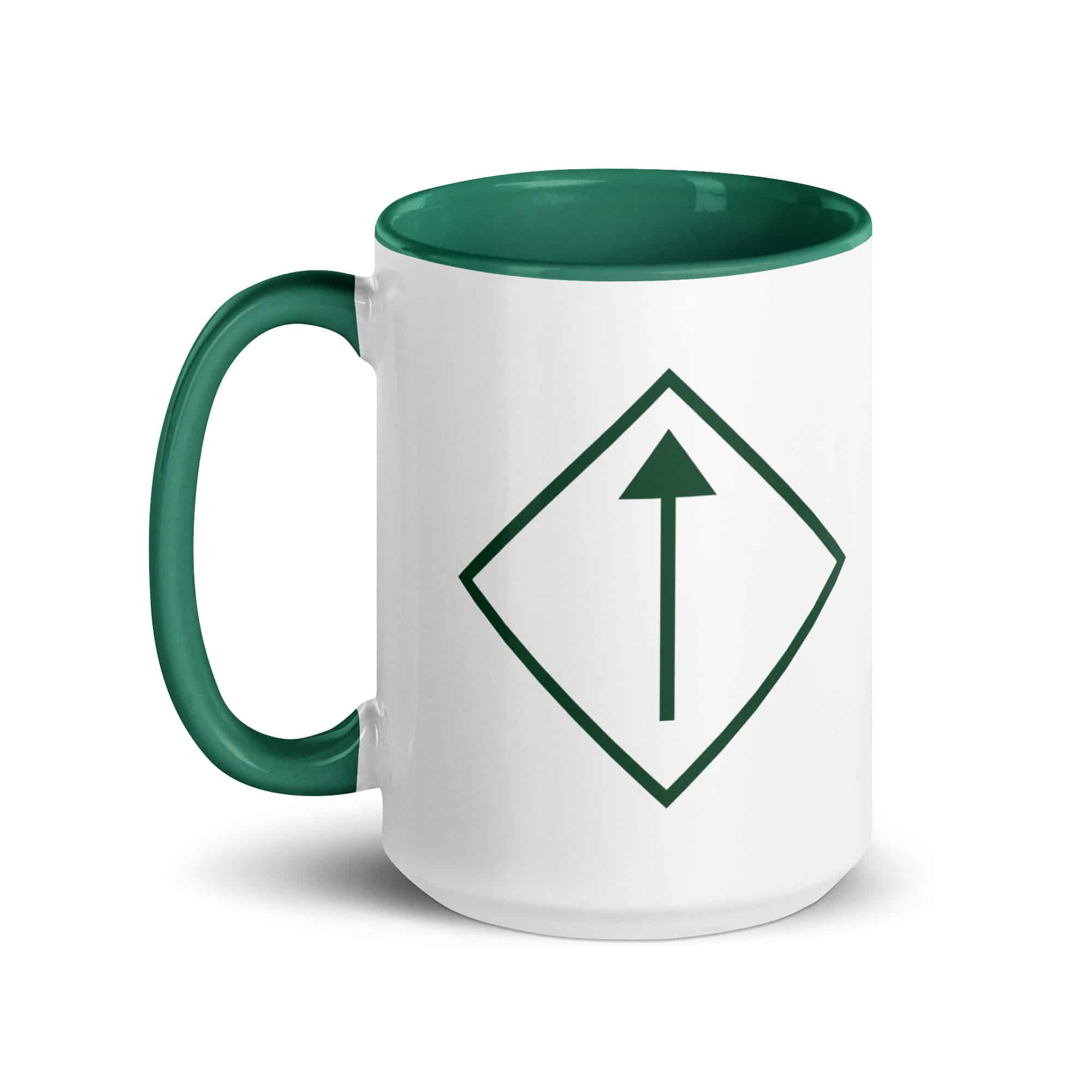 Forest Green Diamond Waymarker Color Inside Mug