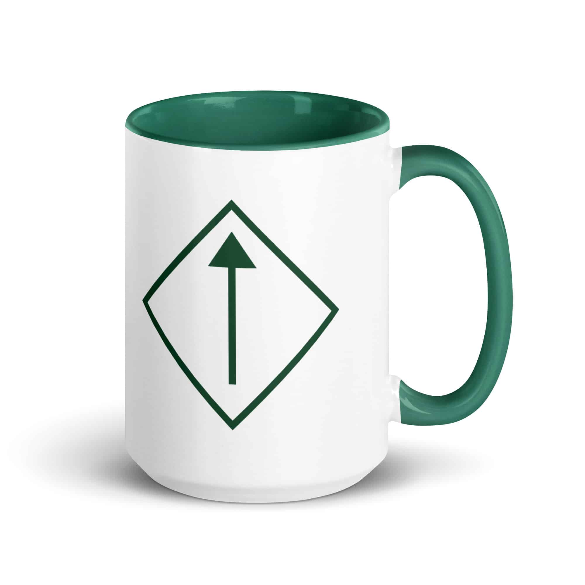 Forest Green Diamond Waymarker Color Inside Mug