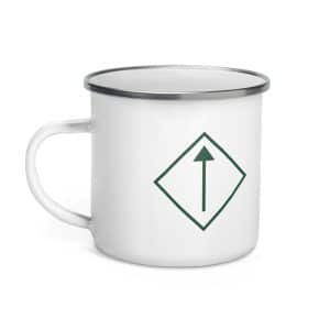 09 Diamond Waymarker Forest Green Enamel Camp Mug - 12 oz - Left