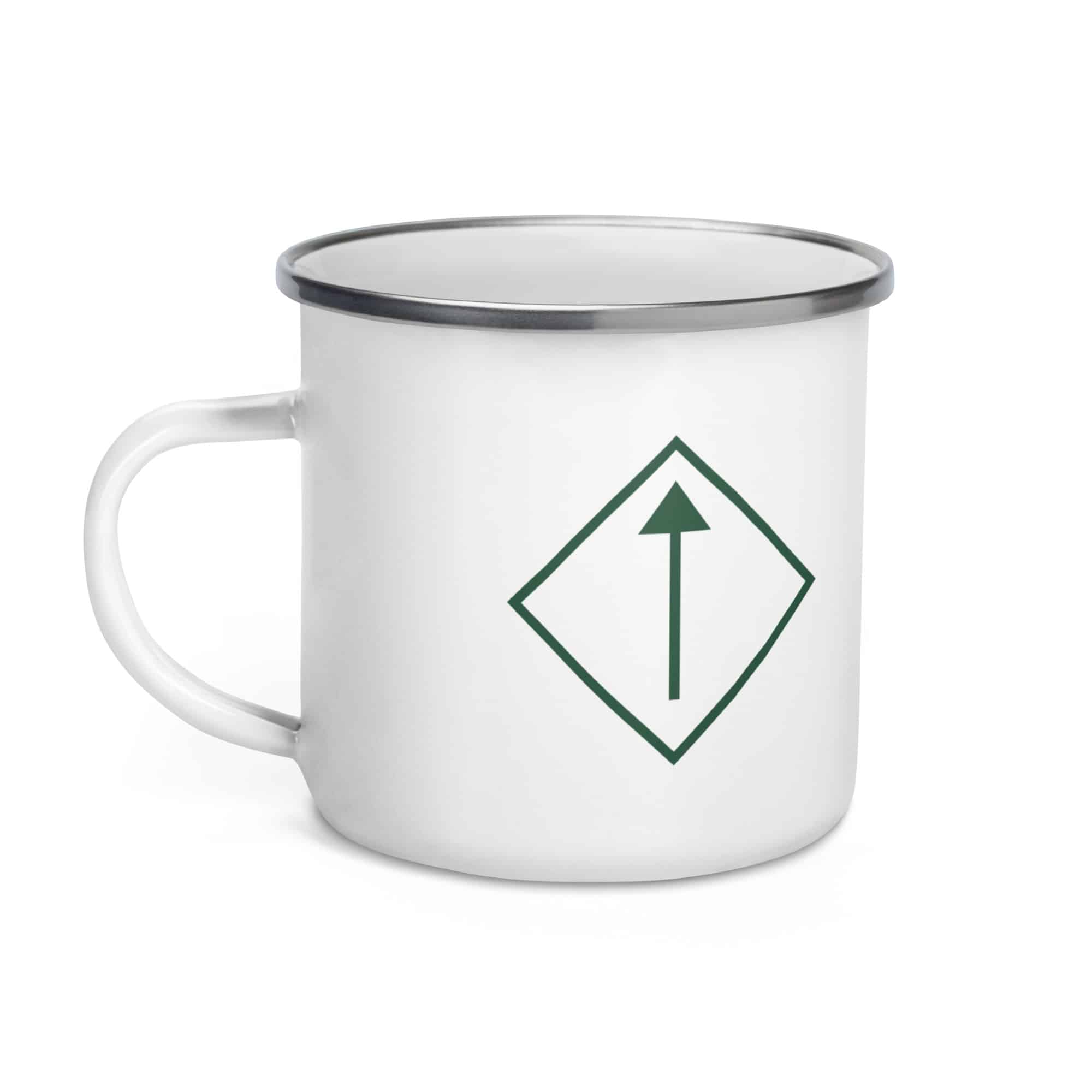 Forest Green Diamond Waymarker Enamel Camp Mug