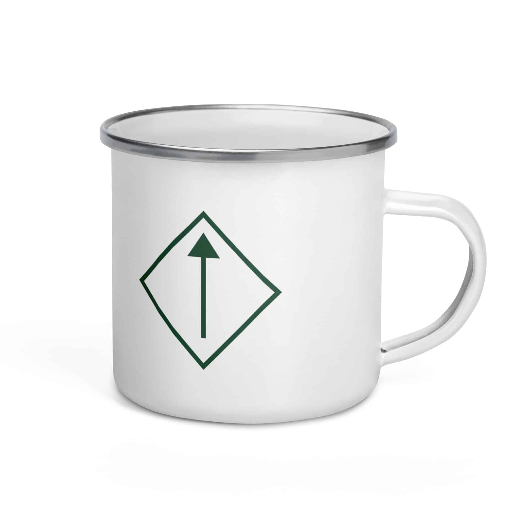 Forest Green Diamond Waymarker Enamel Camp Mug