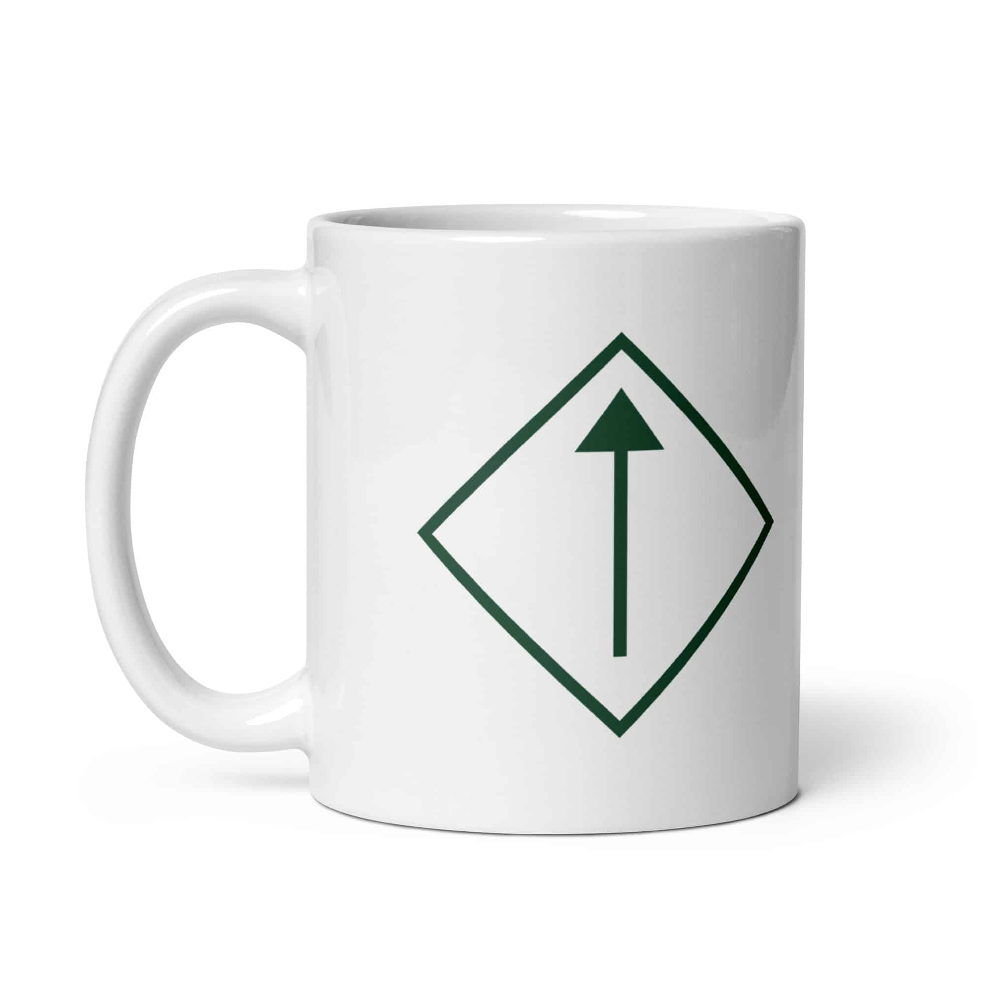 Forest Green Diamond Waymarker White Ceramic Coffee Mug