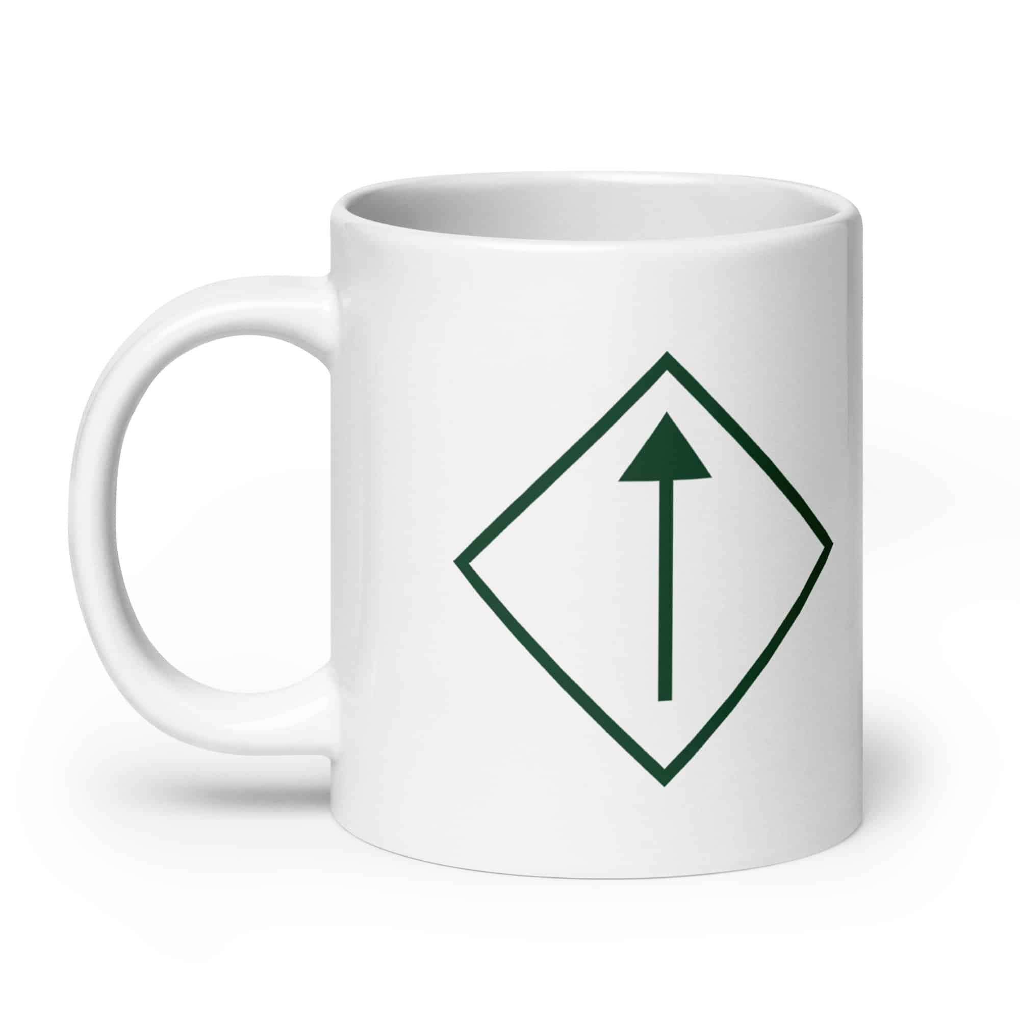 Forest Green Diamond Waymarker White Ceramic Coffee Mug