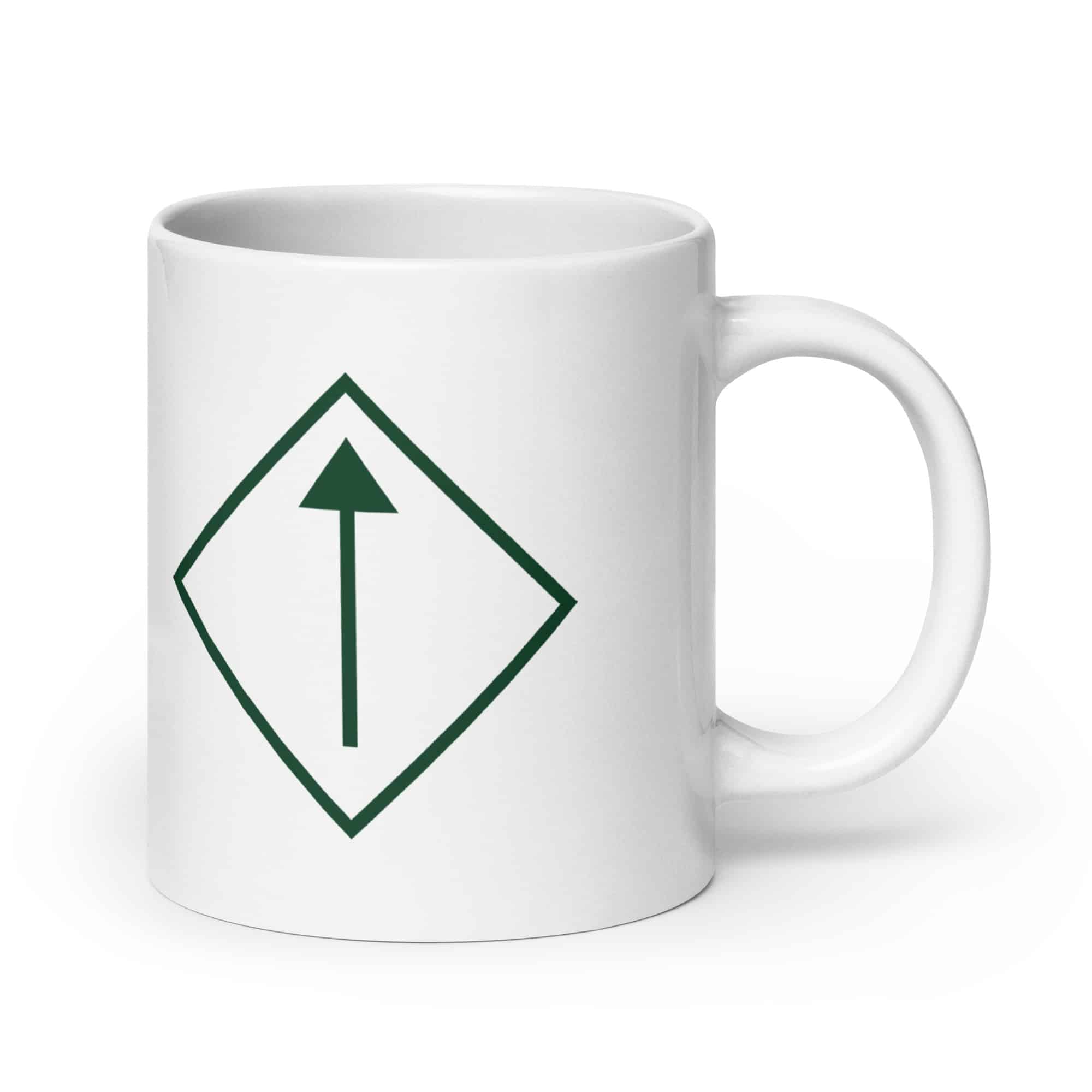 Forest Green Diamond Waymarker White Ceramic Coffee Mug