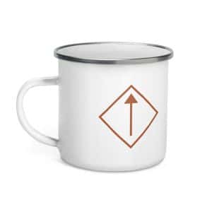 09 Diamond Waymarker Terracotta Enamel Camp Mug - 12 oz - Left