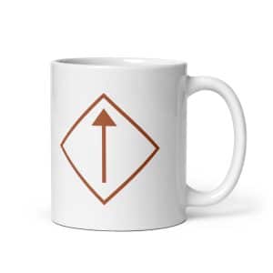09 Diamond Waymarker Terracotta White Ceramic Coffee Mug - 11 oz - Main