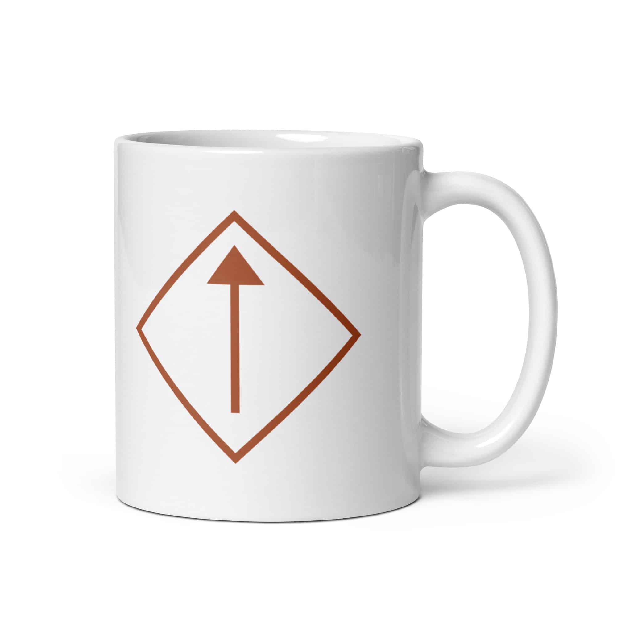 Terracotta Diamond Waymarker White Ceramic Coffee Mug