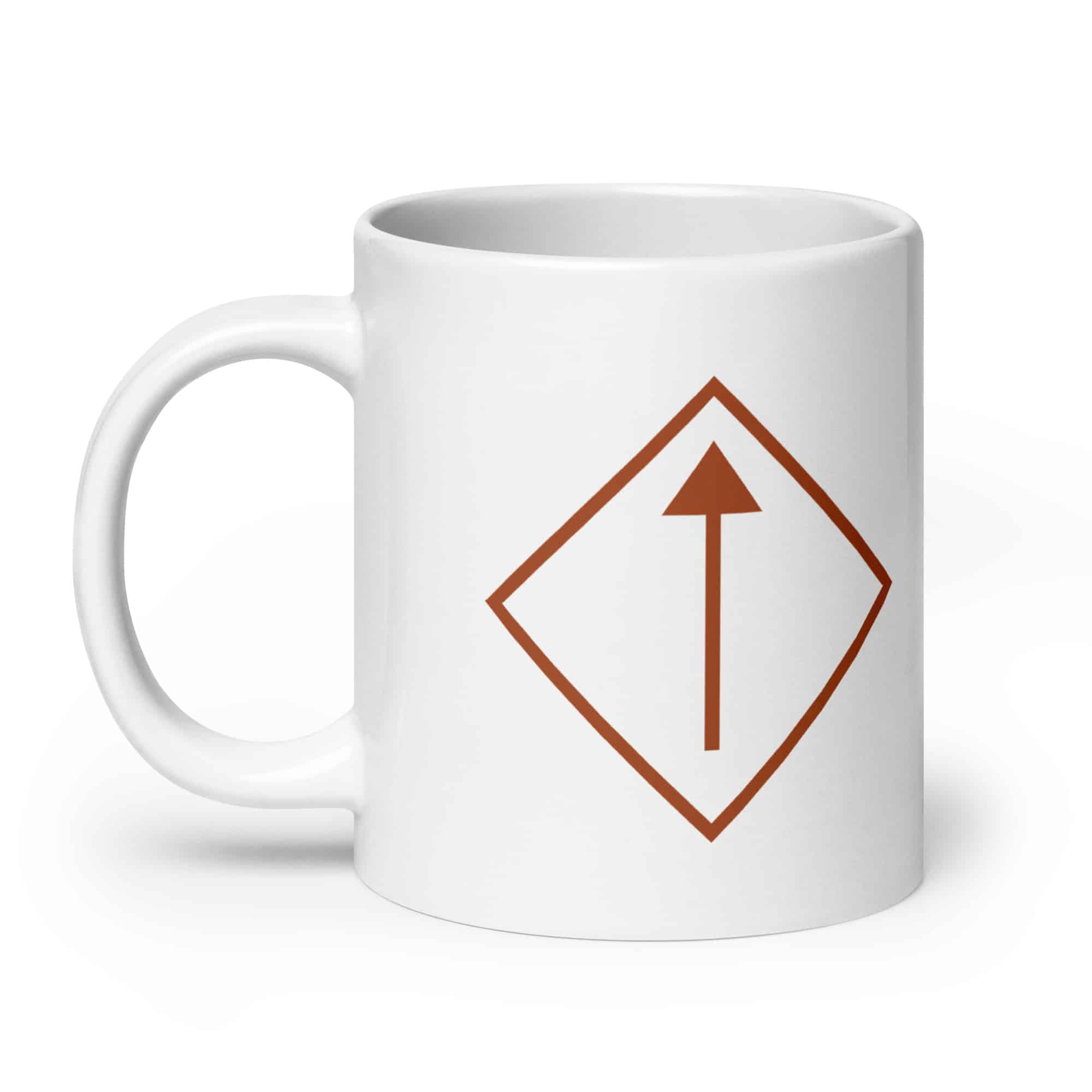 Terracotta Diamond Waymarker White Ceramic Coffee Mug