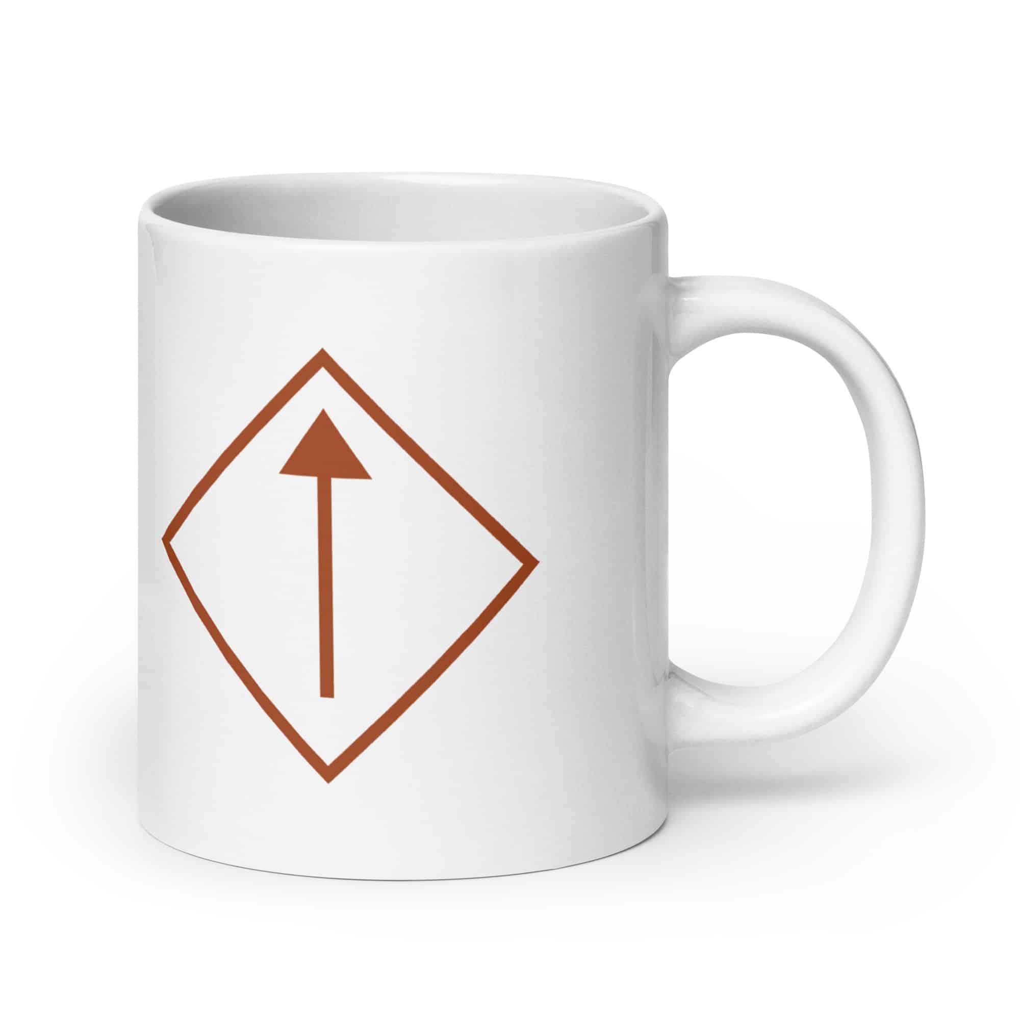 Terracotta Diamond Waymarker White Ceramic Coffee Mug