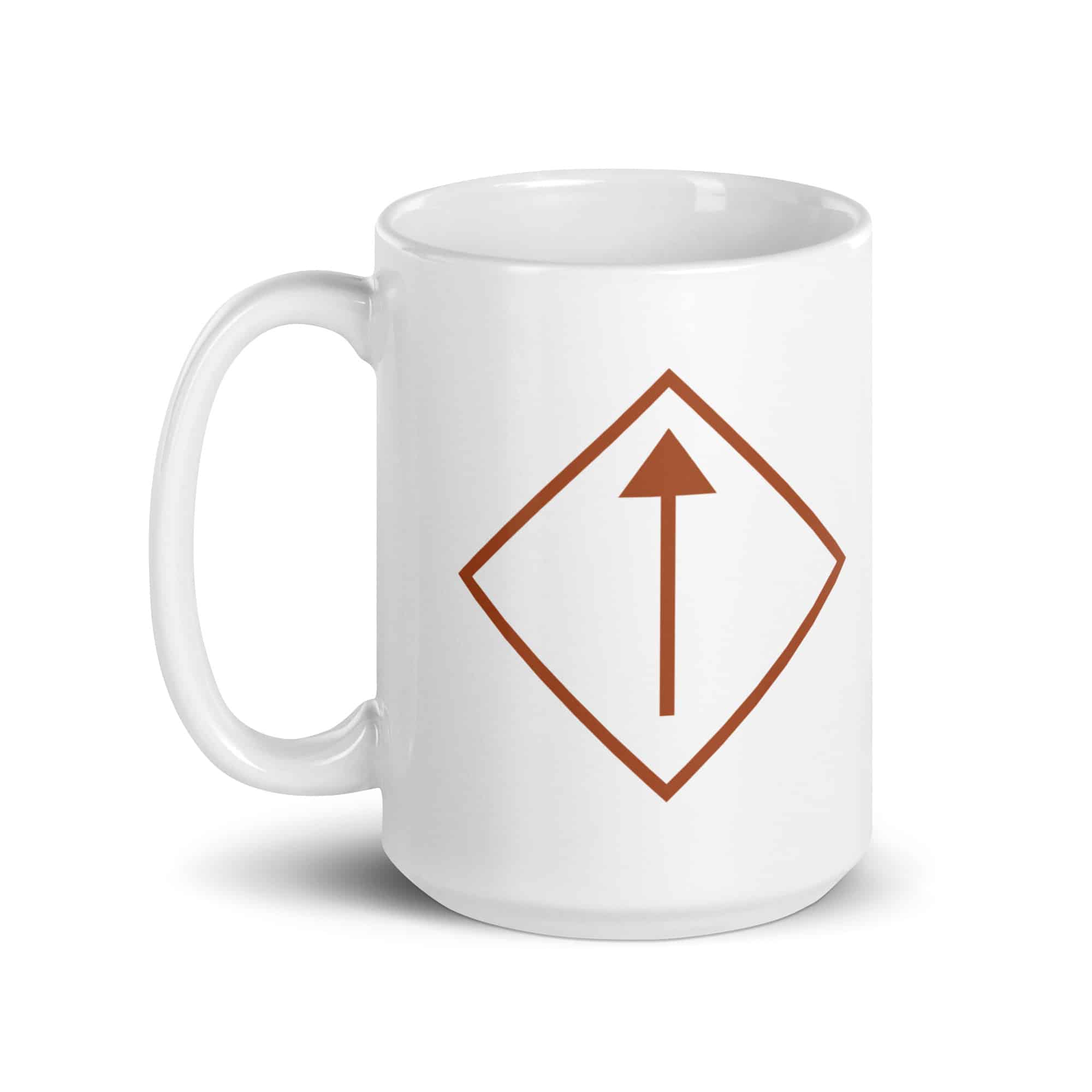 Terracotta Diamond Waymarker White Ceramic Coffee Mug