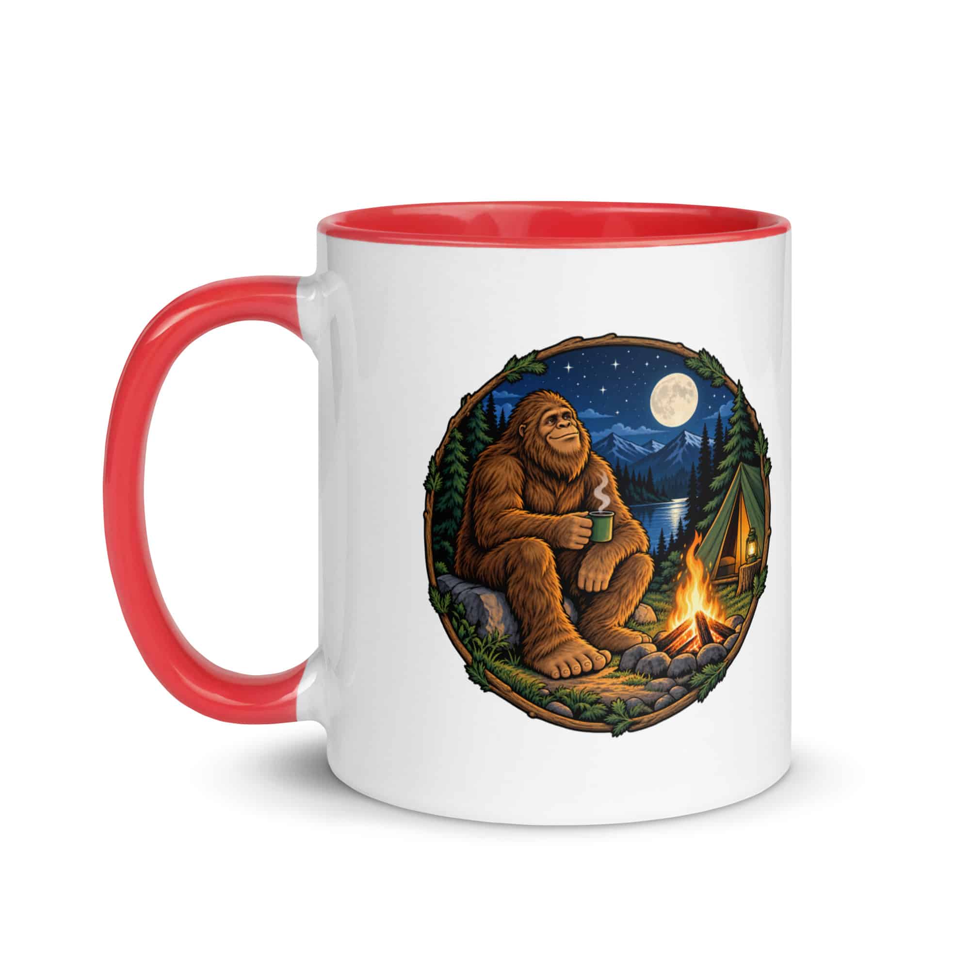 Campfire Bigfoot Color Inside Mug