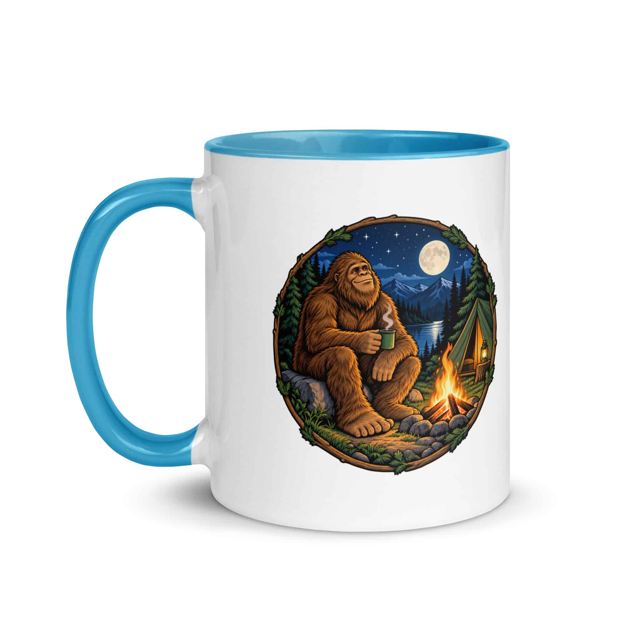 Campfire Bigfoot Color Inside Mug
