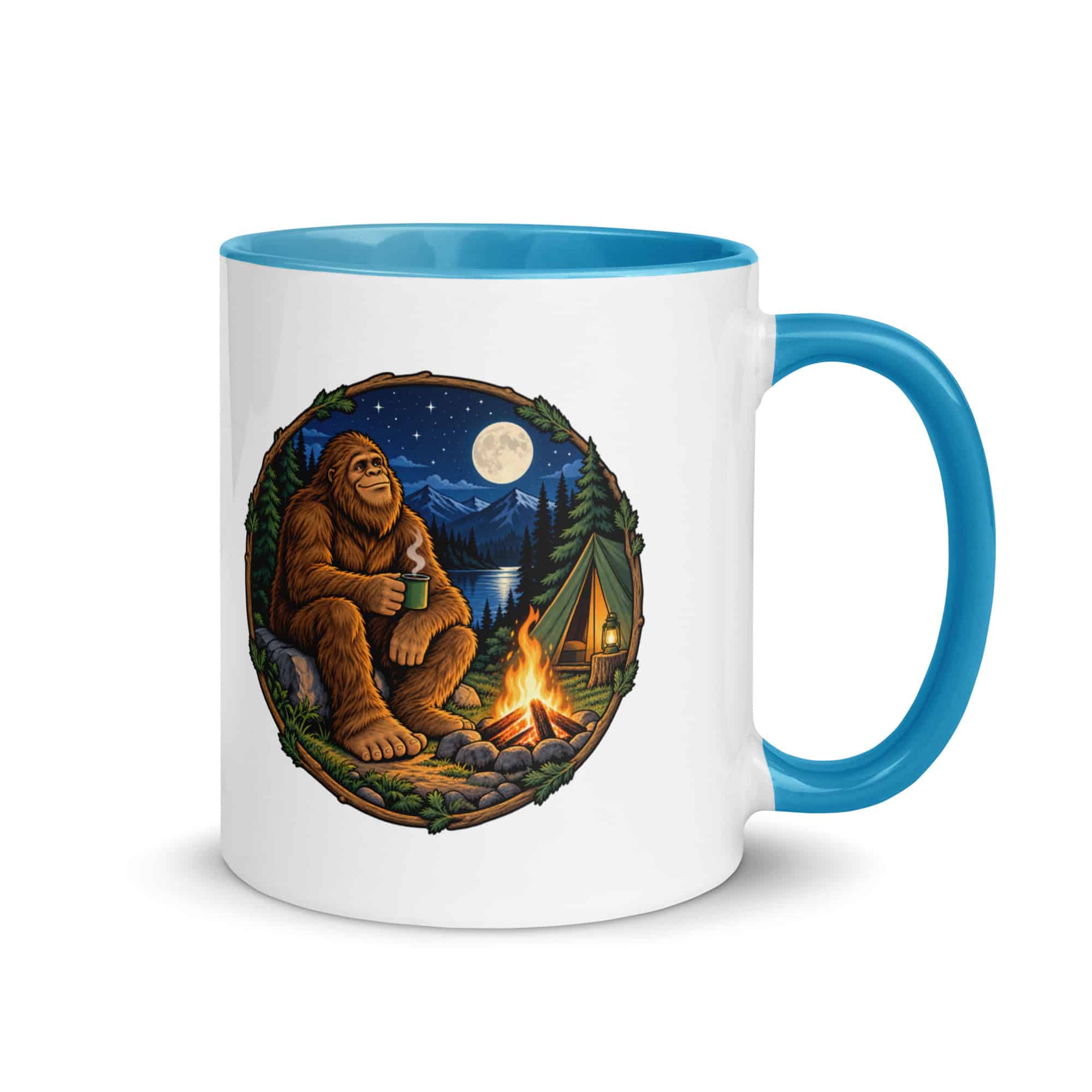 Campfire Bigfoot Color Inside Mug