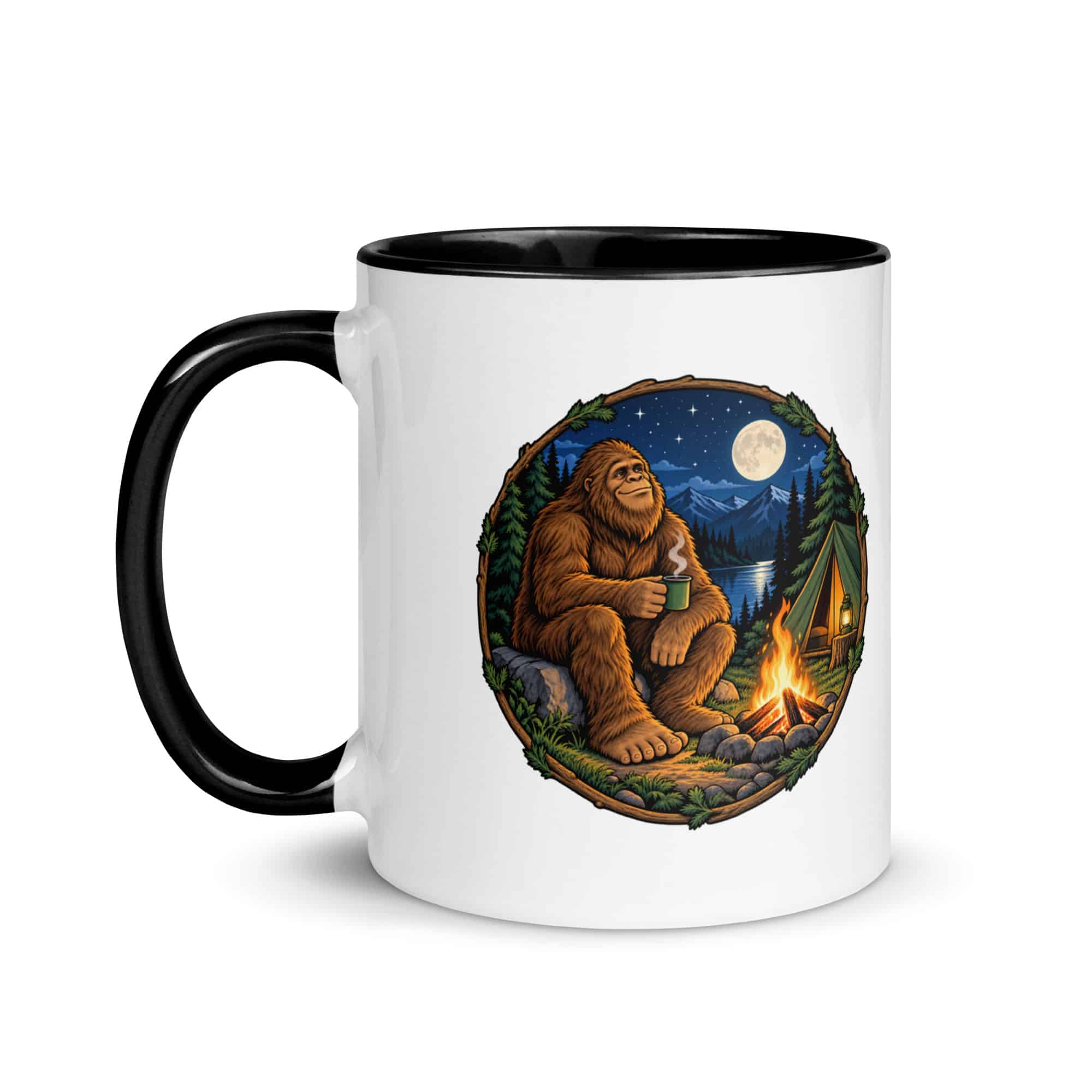 Campfire Bigfoot Color Inside Mug