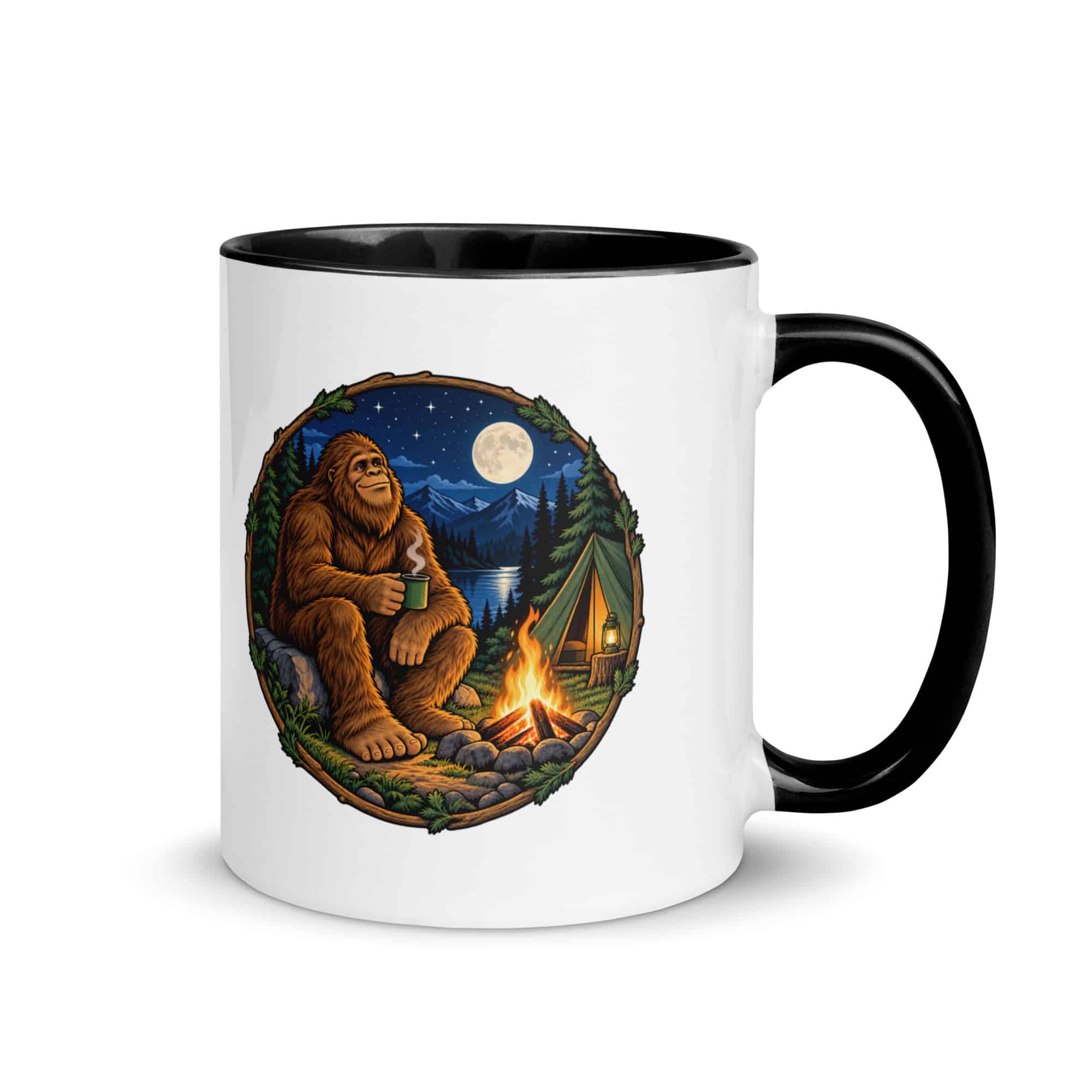 Campfire Bigfoot Color Inside Mug