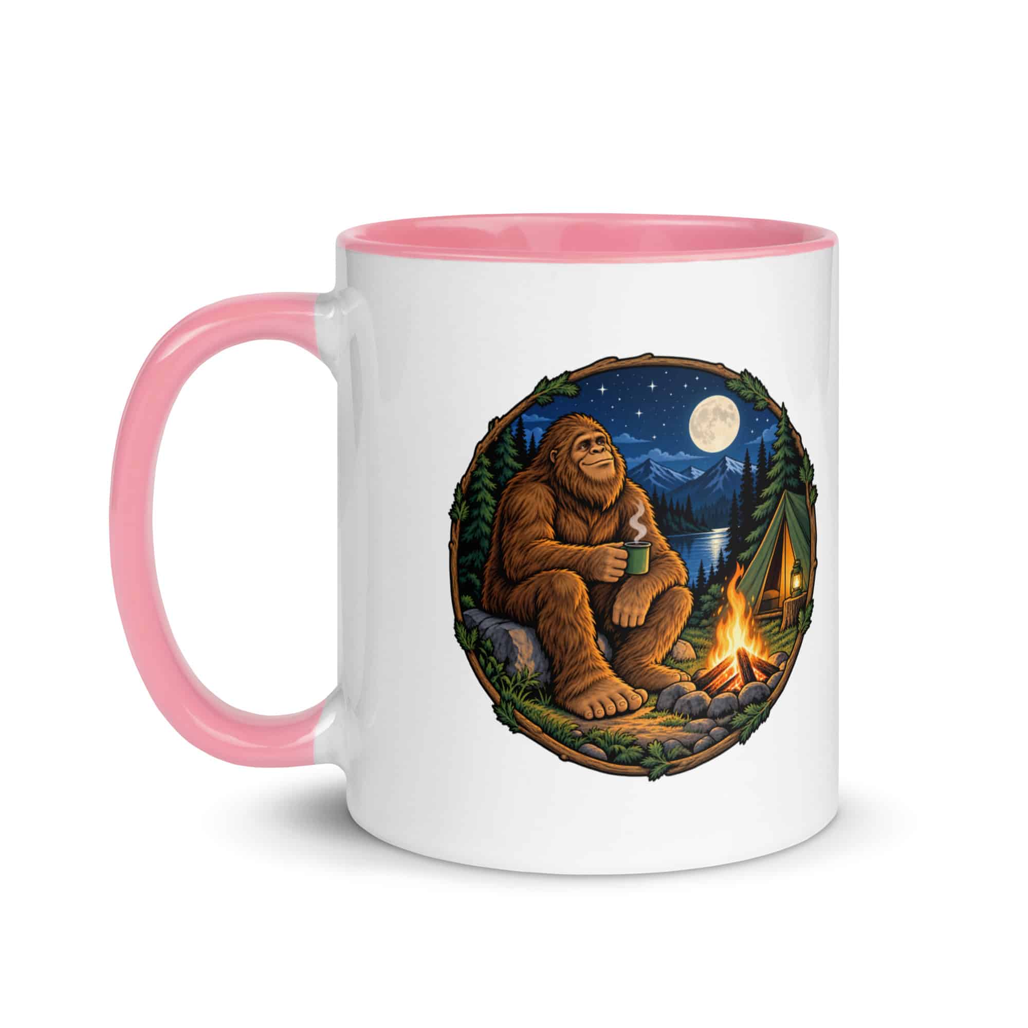 Campfire Bigfoot Color Inside Mug
