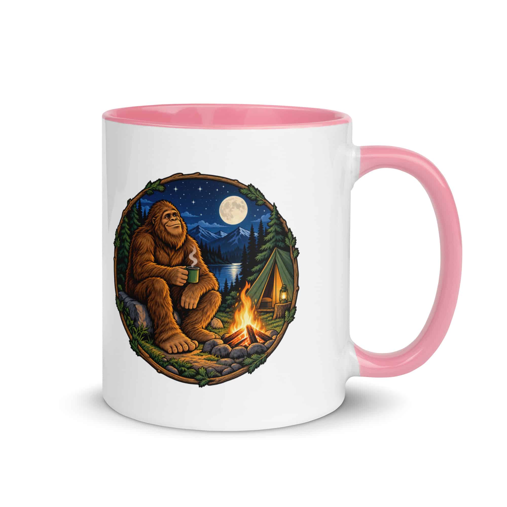 Campfire Bigfoot Color Inside Mug