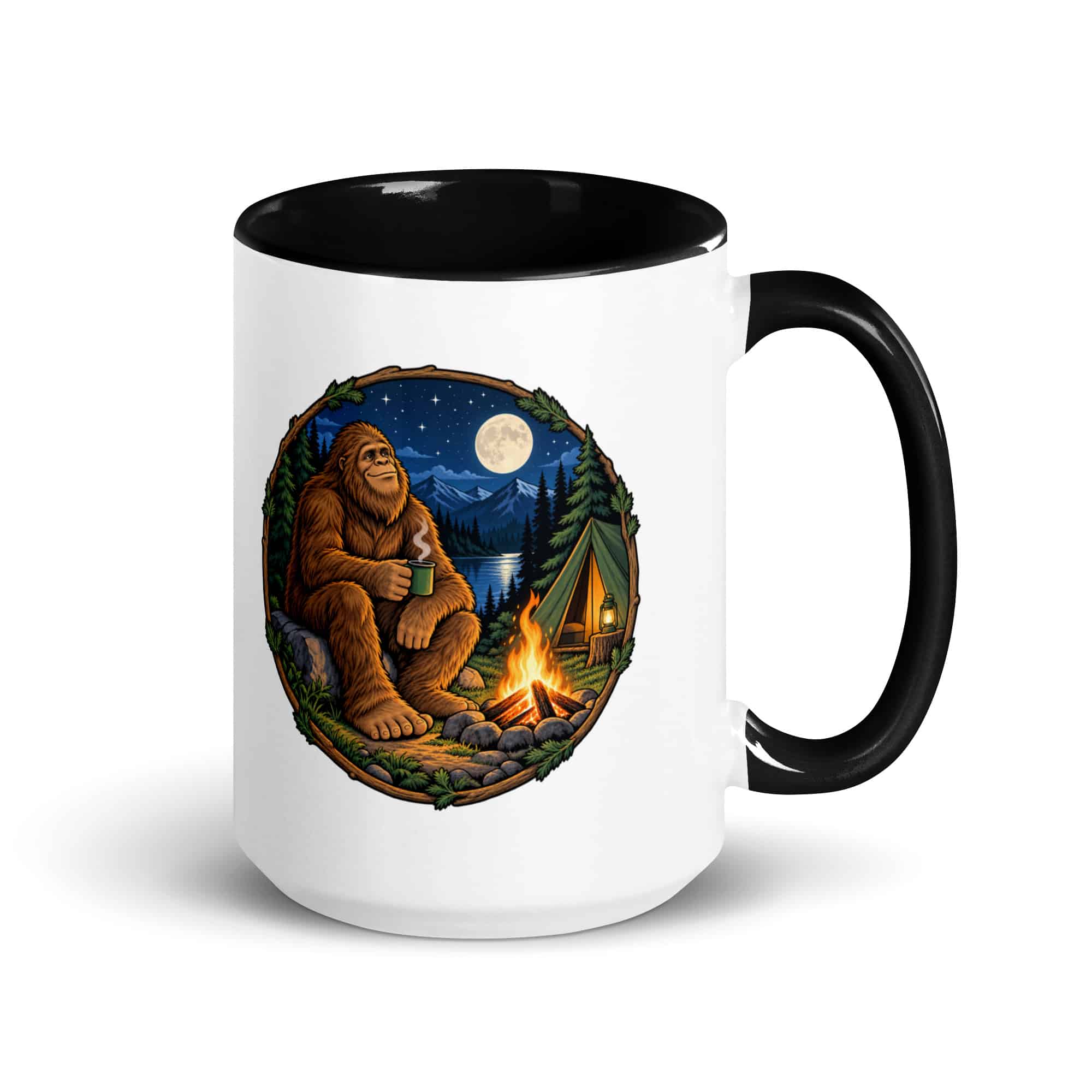 Campfire Bigfoot Color Inside Mug