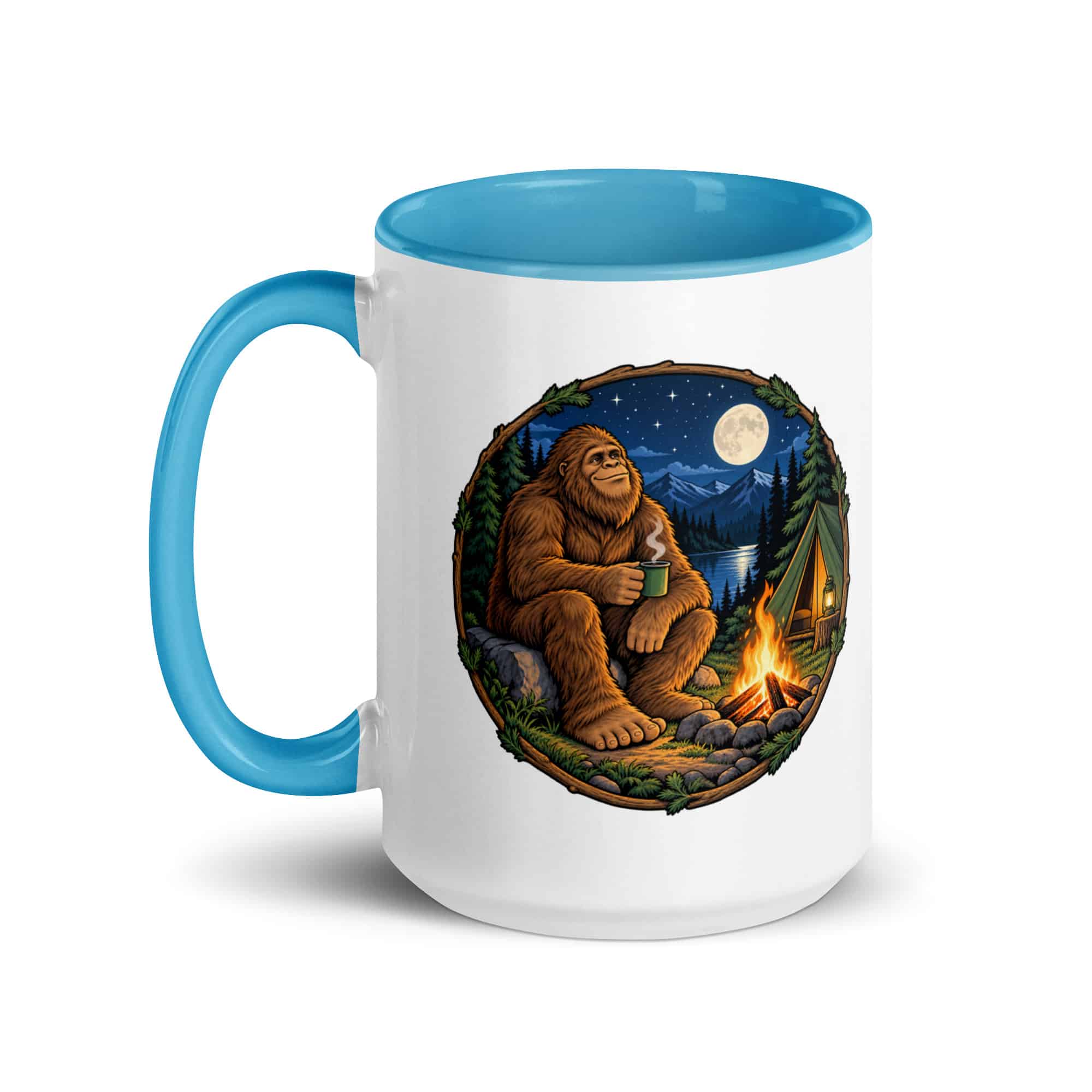 Campfire Bigfoot Color Inside Mug
