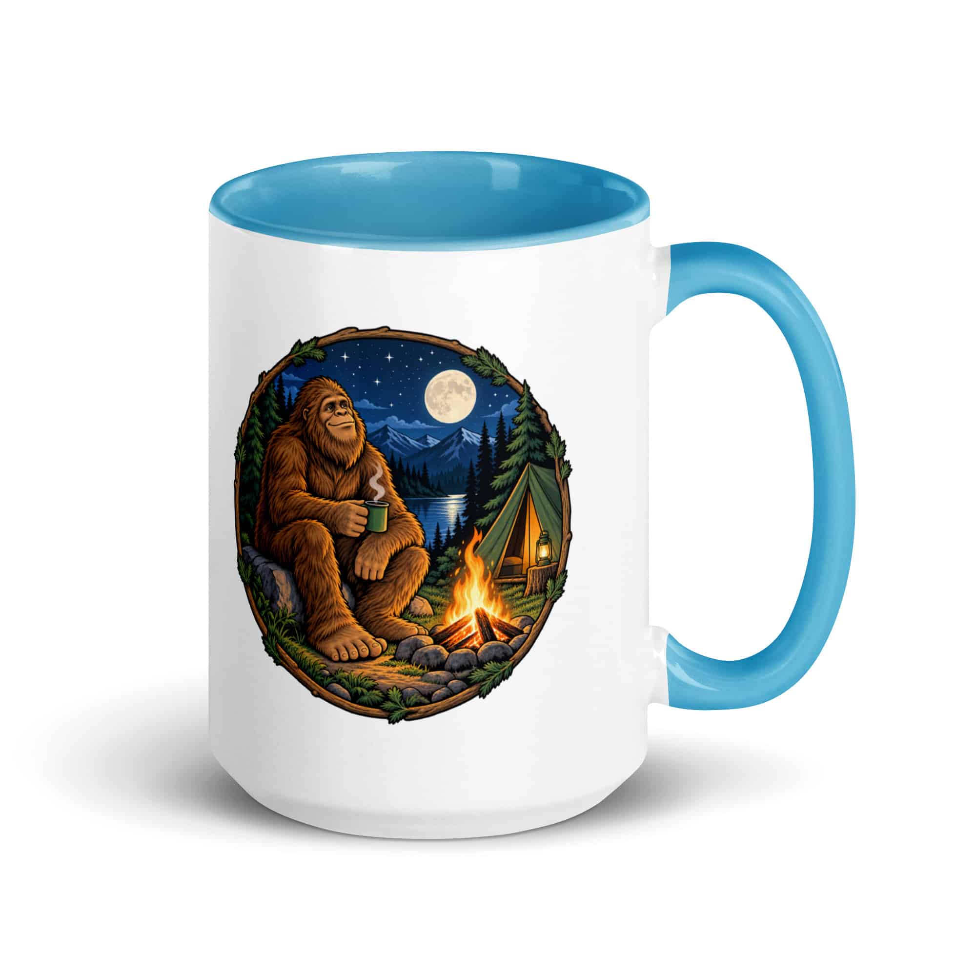 Campfire Bigfoot Color Inside Mug