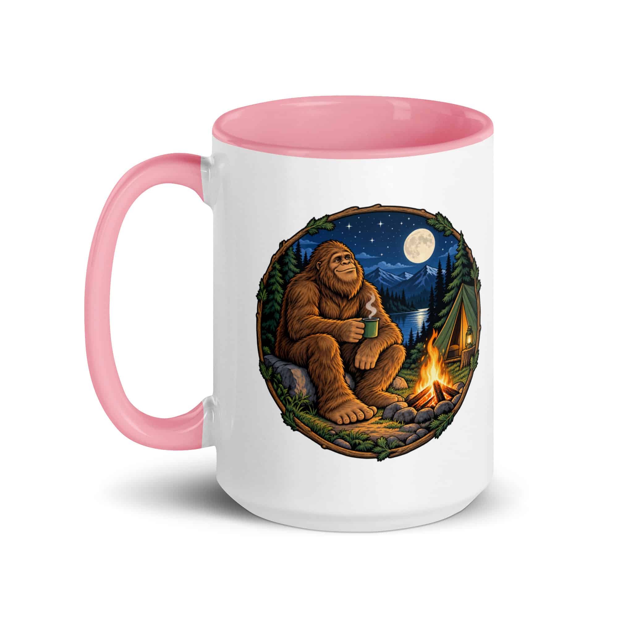 Campfire Bigfoot Color Inside Mug