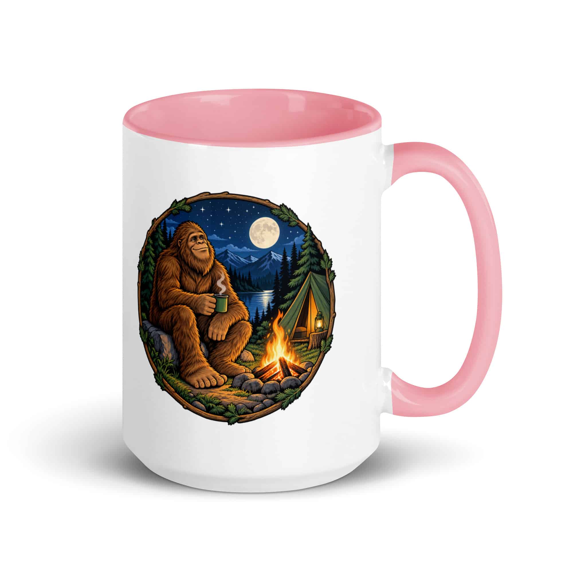 Campfire Bigfoot Color Inside Mug