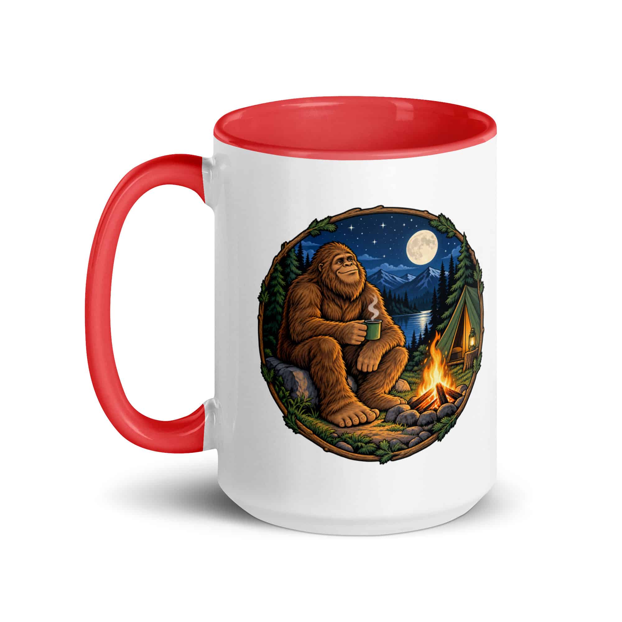Campfire Bigfoot Color Inside Mug