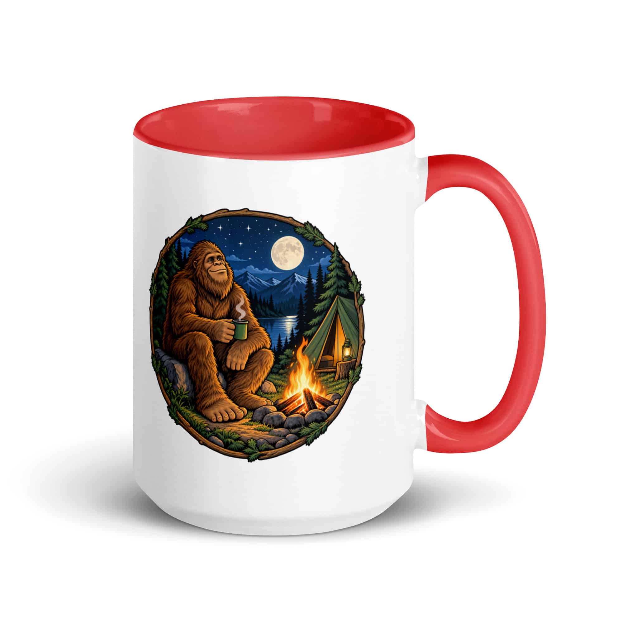 Campfire Bigfoot Color Inside Mug