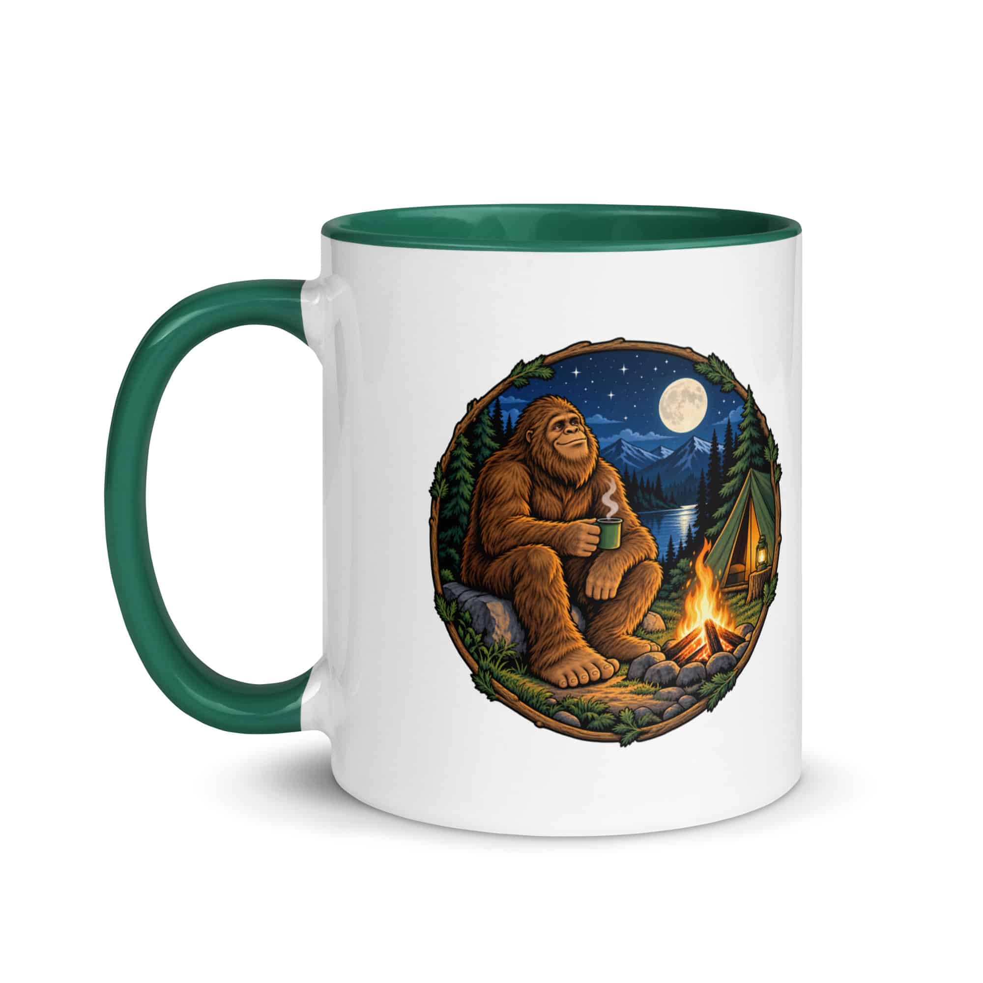 Campfire Bigfoot Color Inside Mug