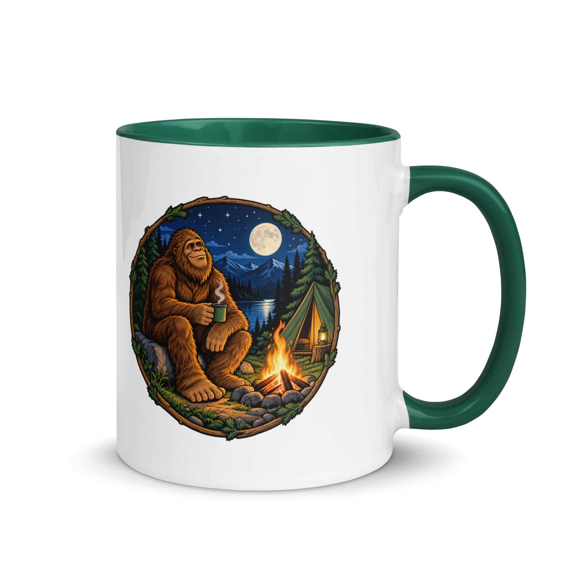 Campfire Bigfoot Color Inside Mug
