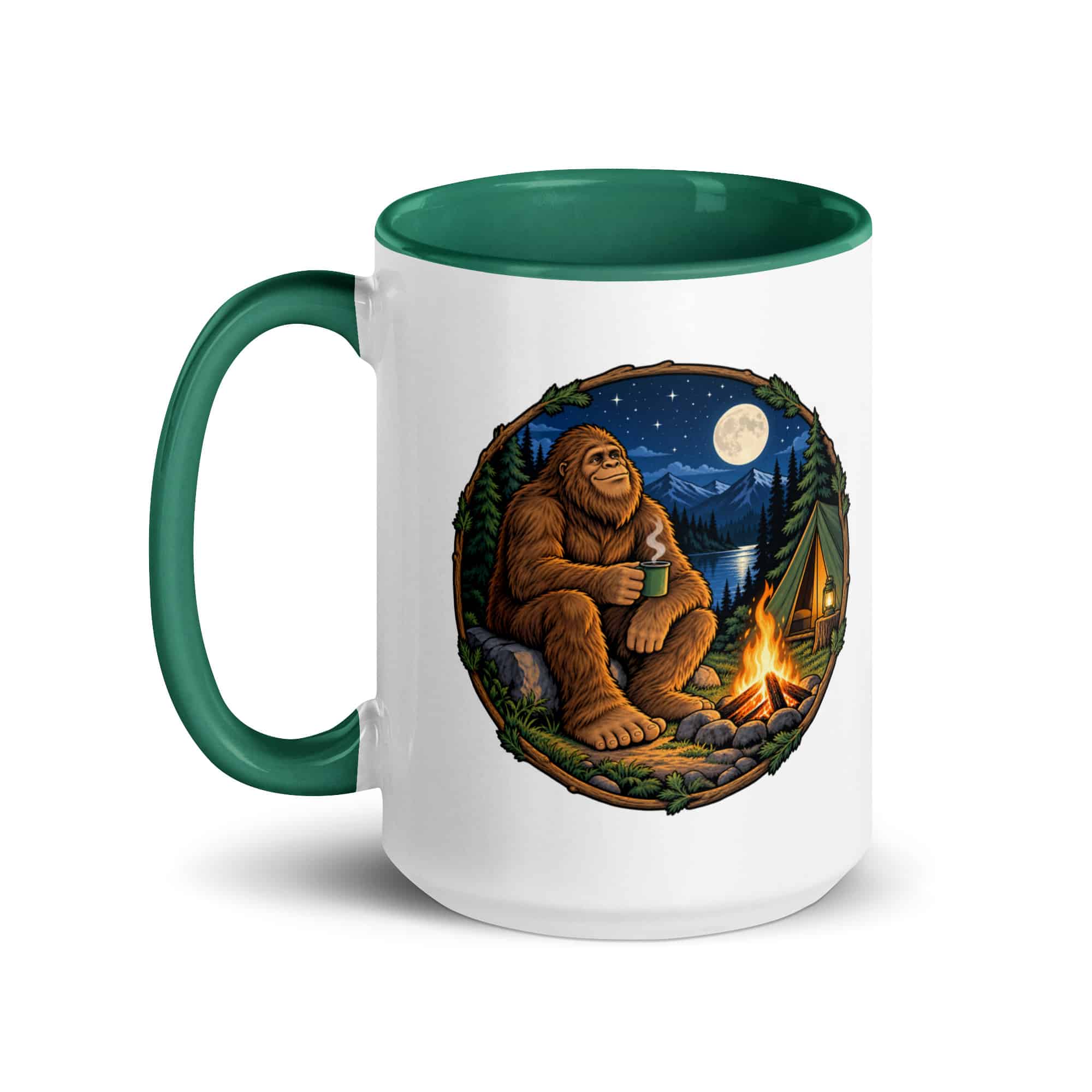 Campfire Bigfoot Color Inside Mug