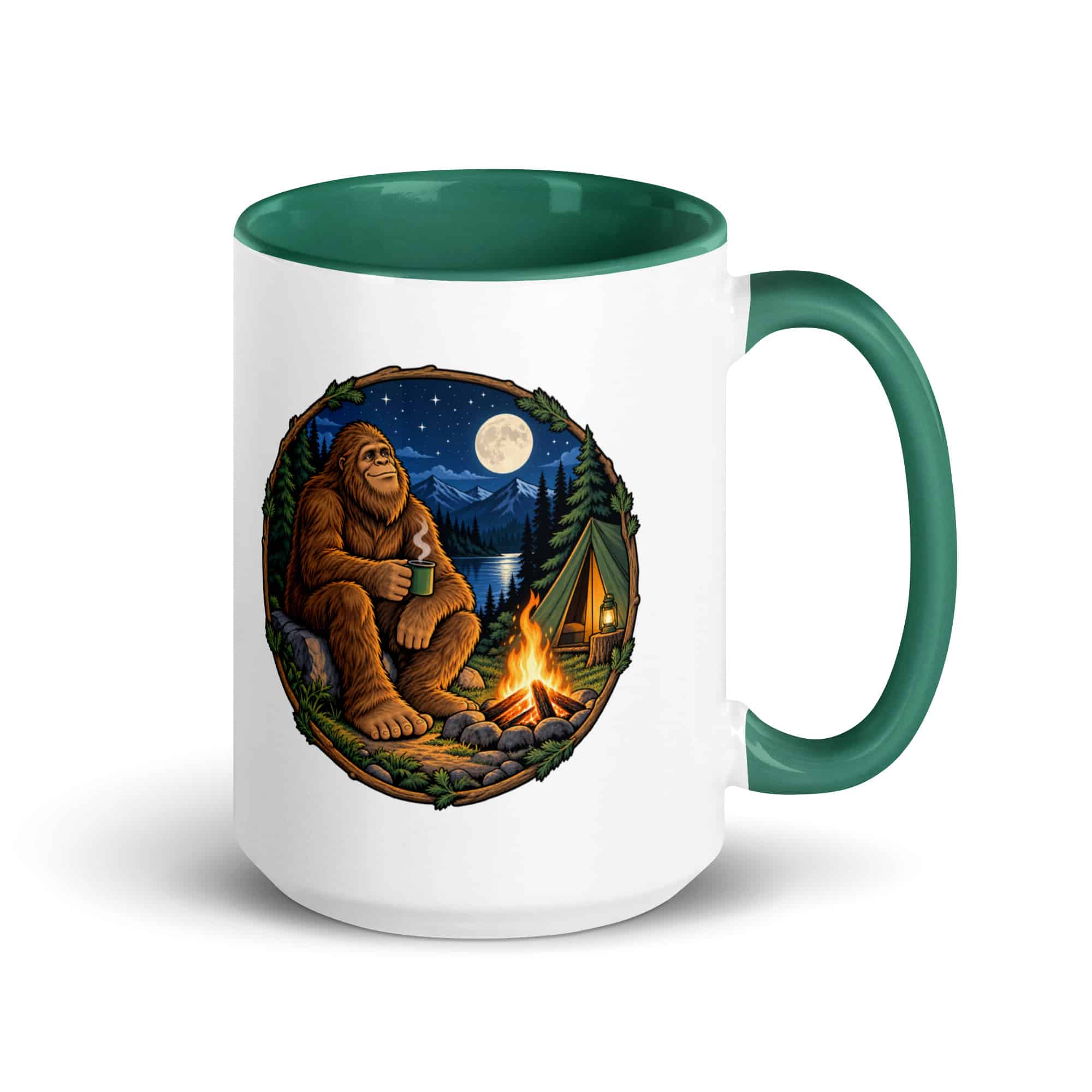 Campfire Bigfoot Color Inside Mug