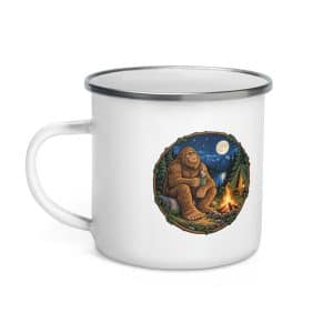 10 Bigfoot Campfire Enamel Camp Mug - 12 oz - Left