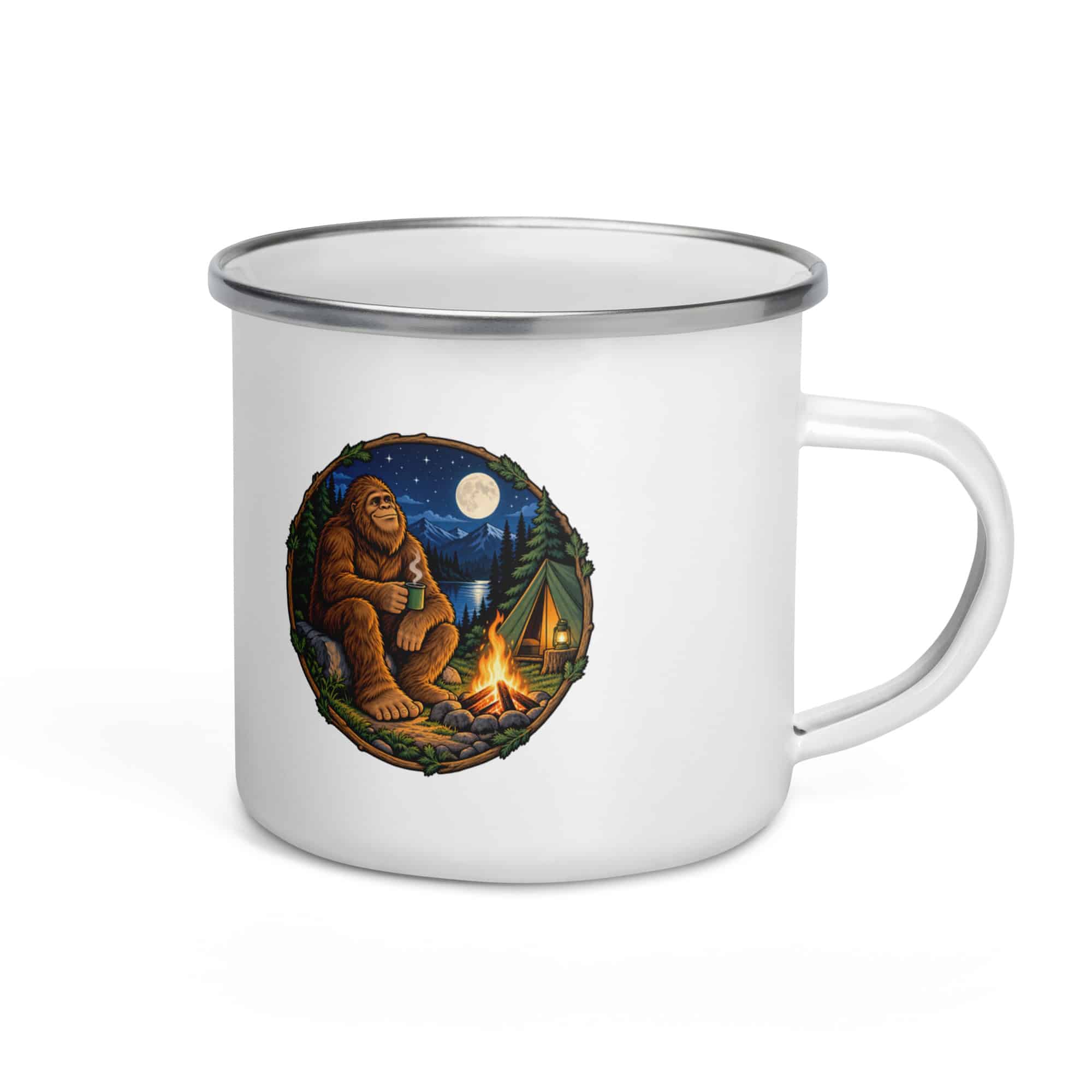 Bigfoot Campfire Coffee Enamel Camp Mug