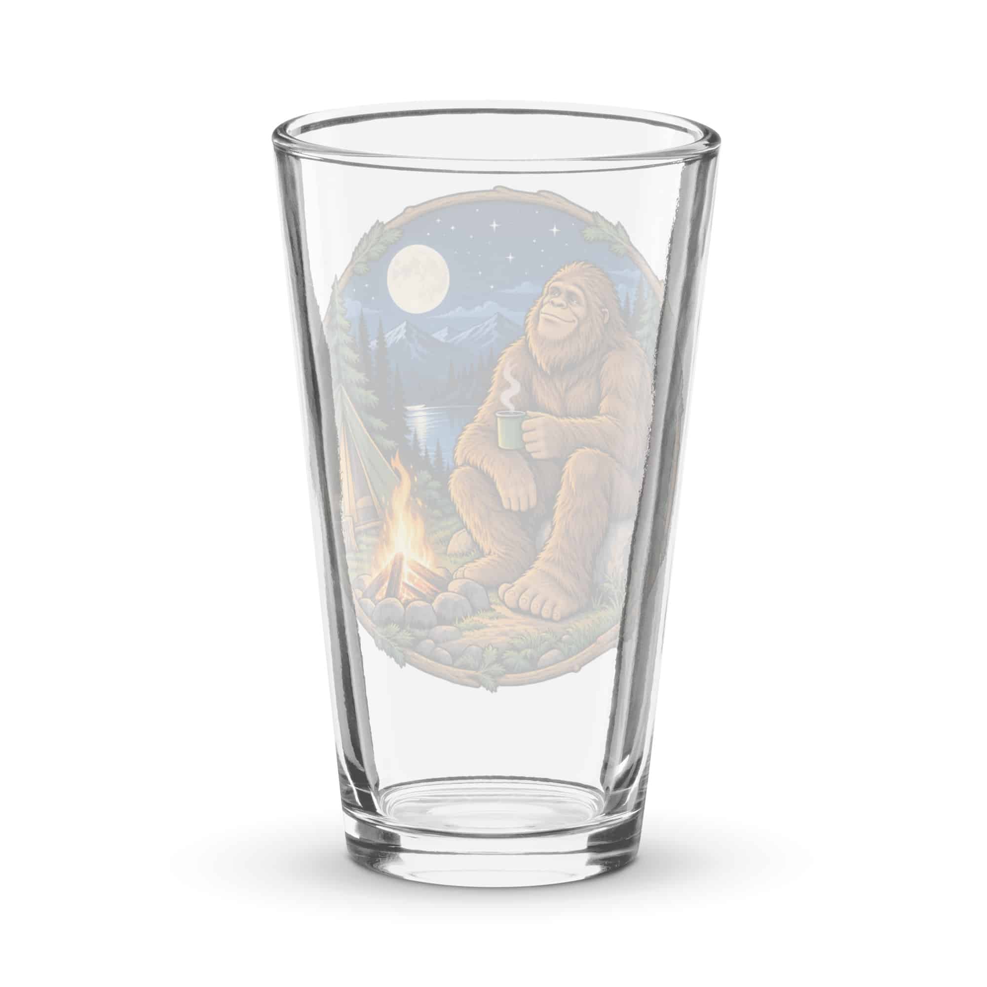 Moonlit Campfire Bigfoot Pint Glass