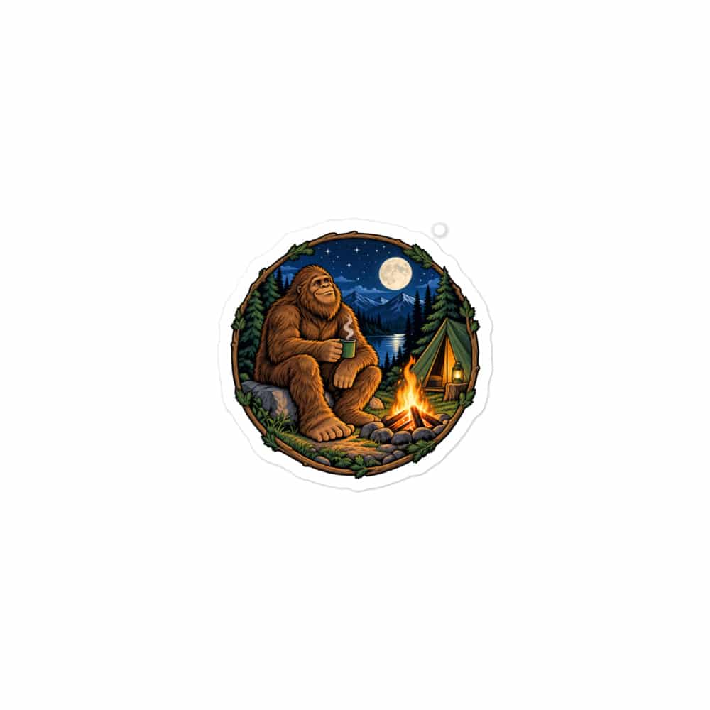 Bigfoot Campfire Coffee Vinyl Sticker