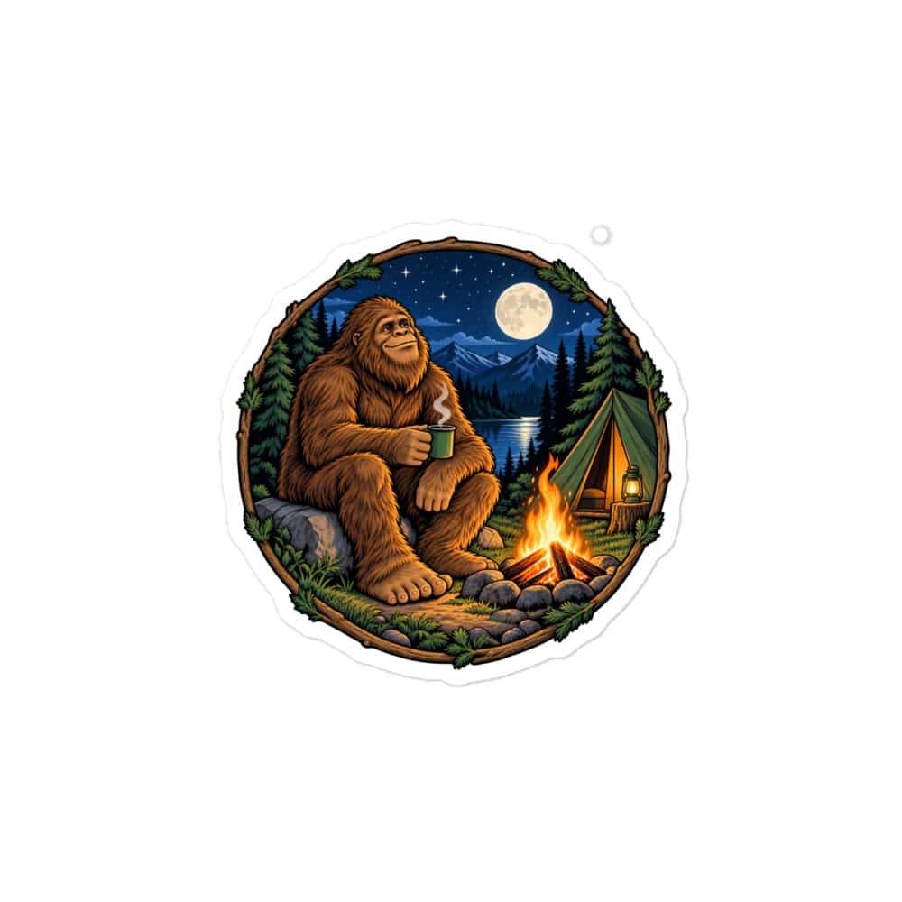 Bigfoot Campfire Coffee Vinyl Sticker