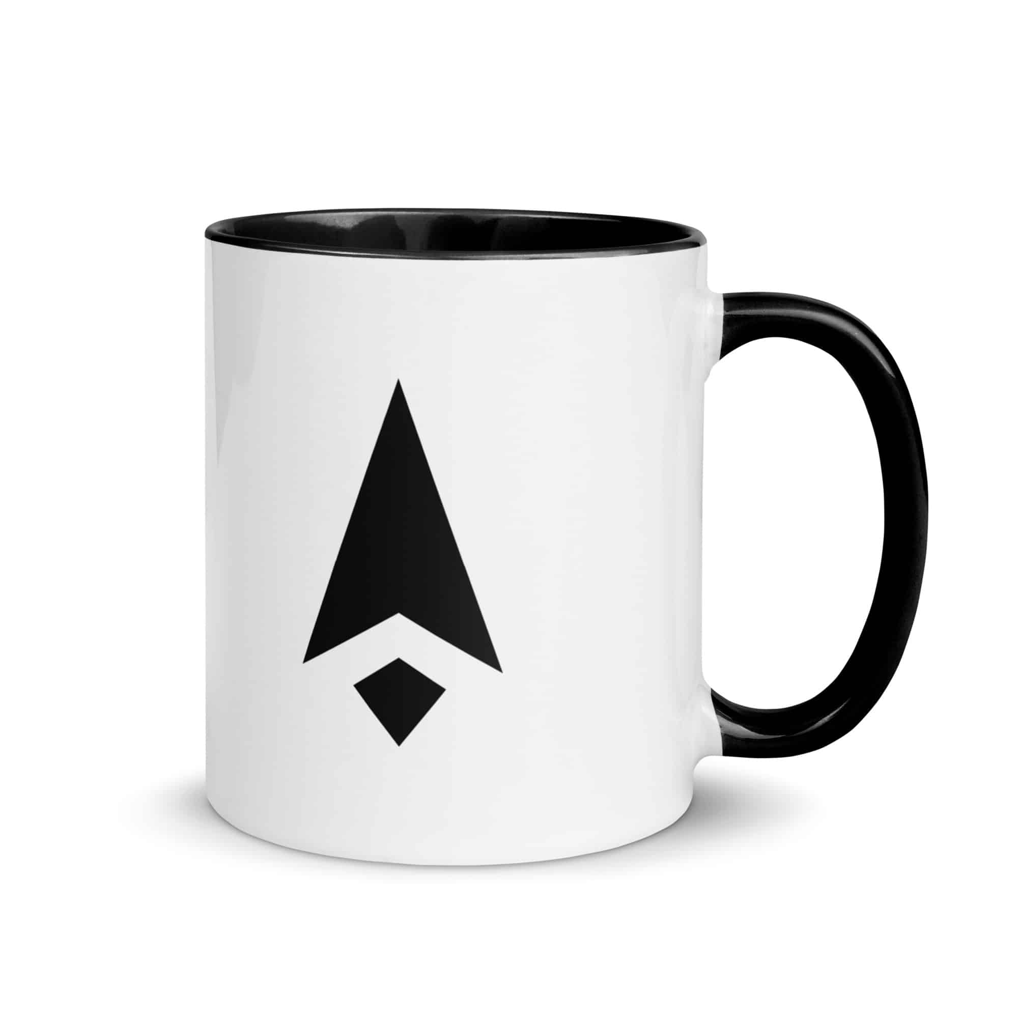 Black Compass Arrow Color Inside Mug