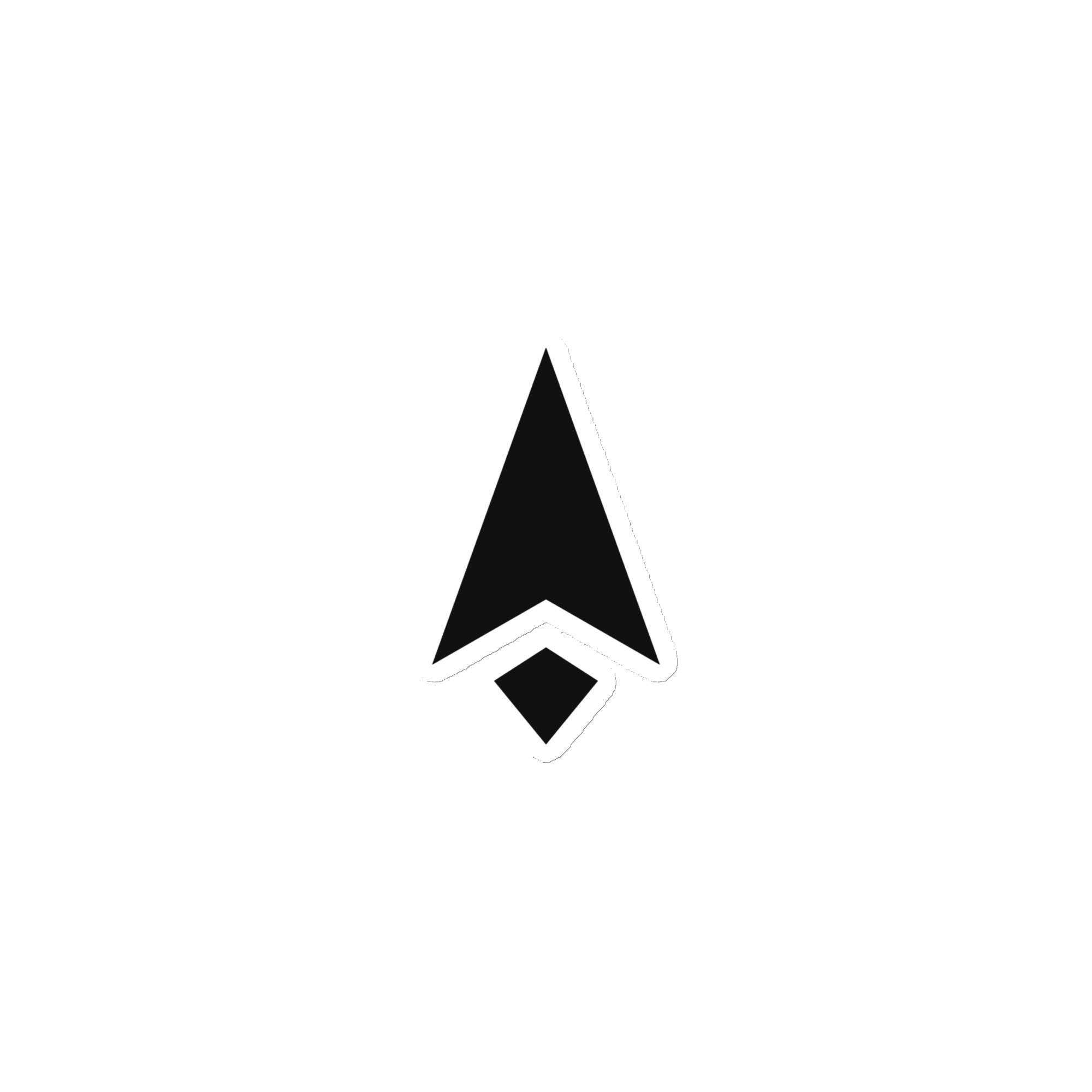 Black Compass Arrow Die-Cut Magnet