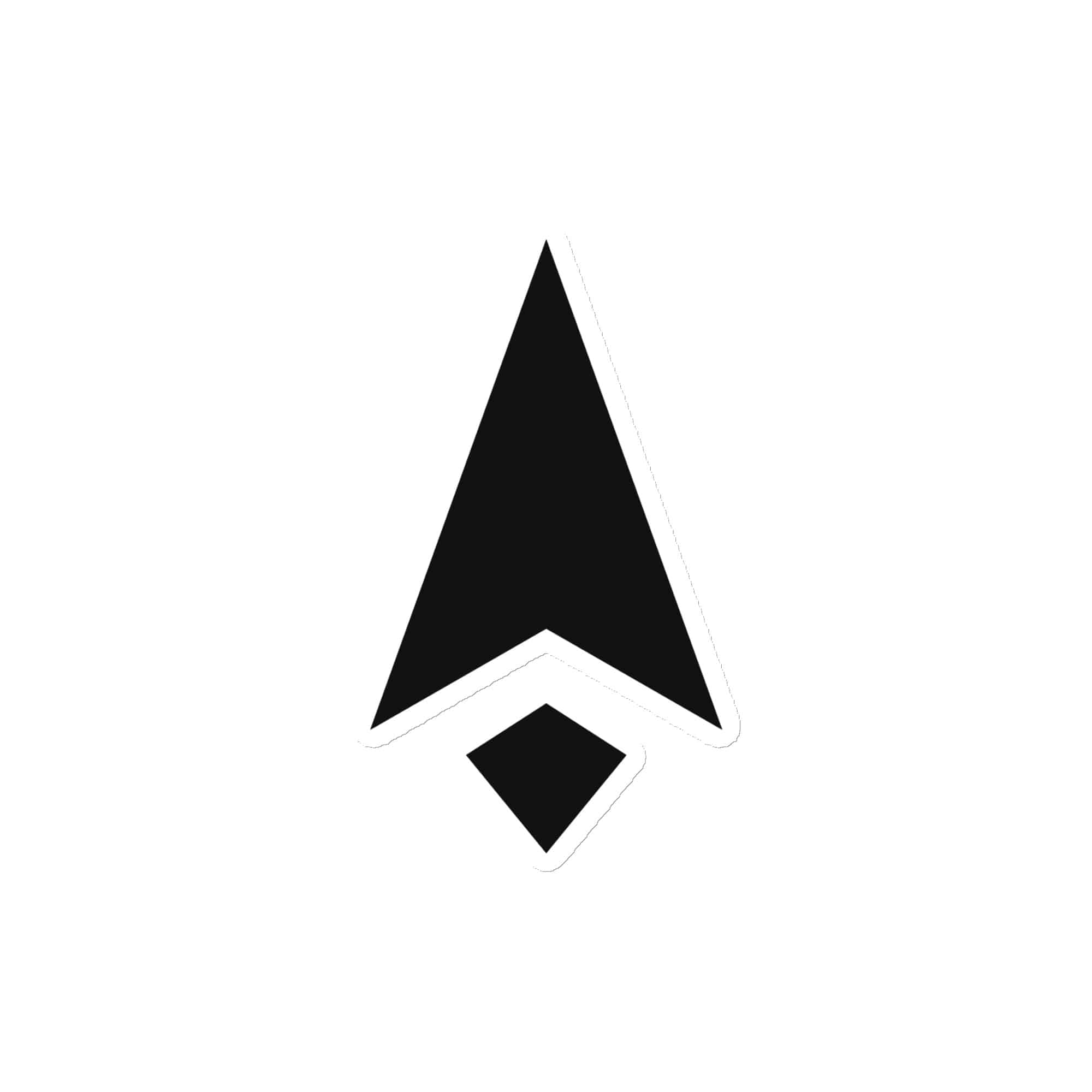Black Compass Arrow Die-Cut Magnet
