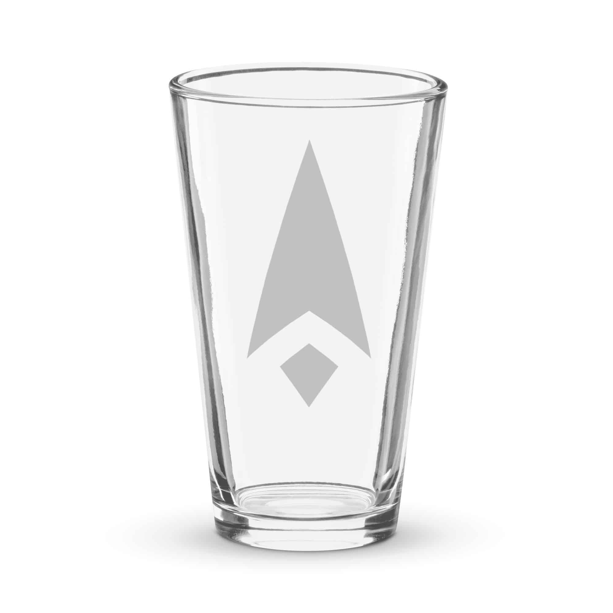 Black Compass Arrow Pint Glass