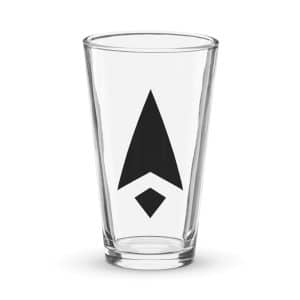 10 Compass Arrow Black Pint Glass - 16 oz - Main