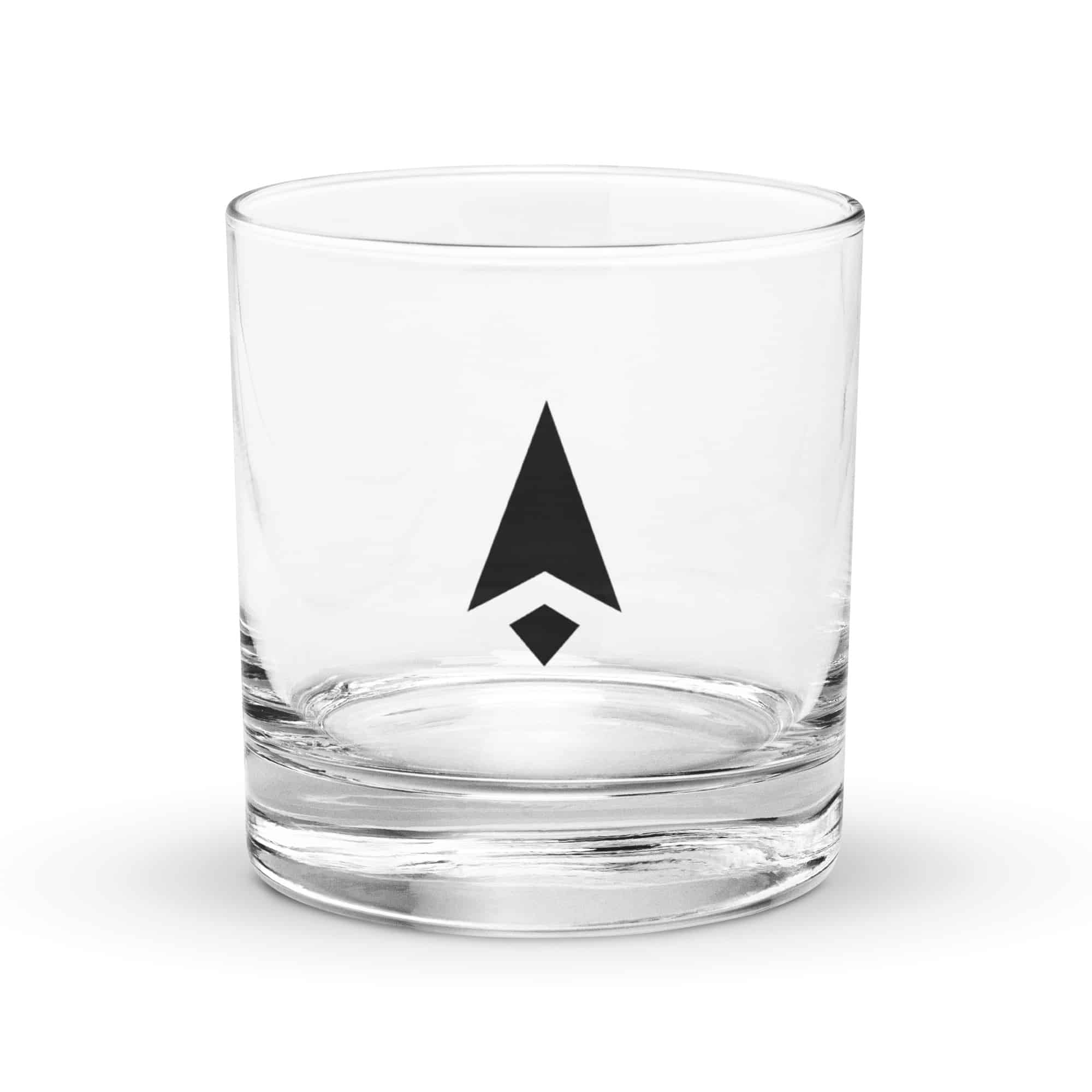 Black Compass Arrow Rocks Glass