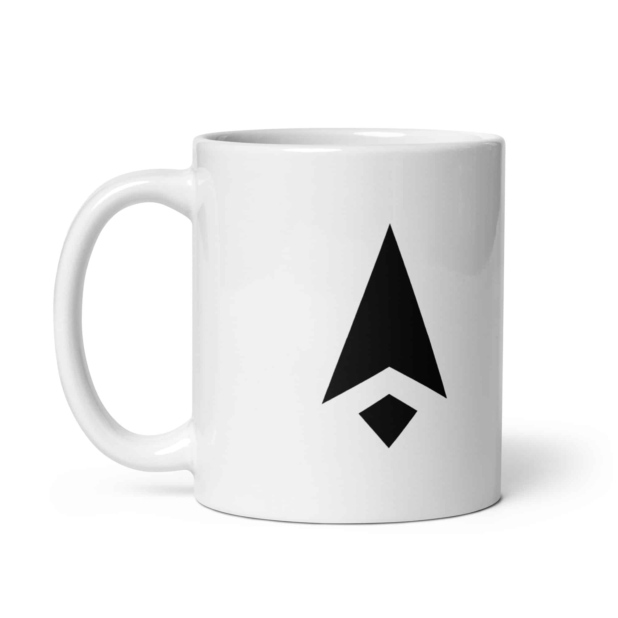 Black Compass Arrow White Ceramic Coffee Mug