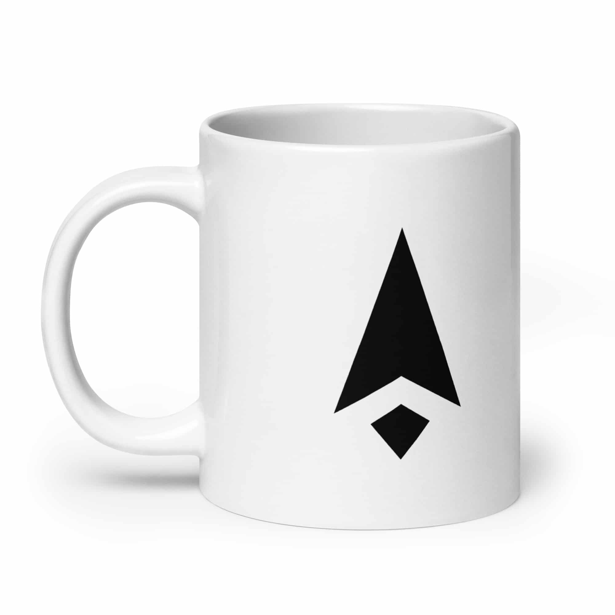 Black Compass Arrow White Ceramic Coffee Mug