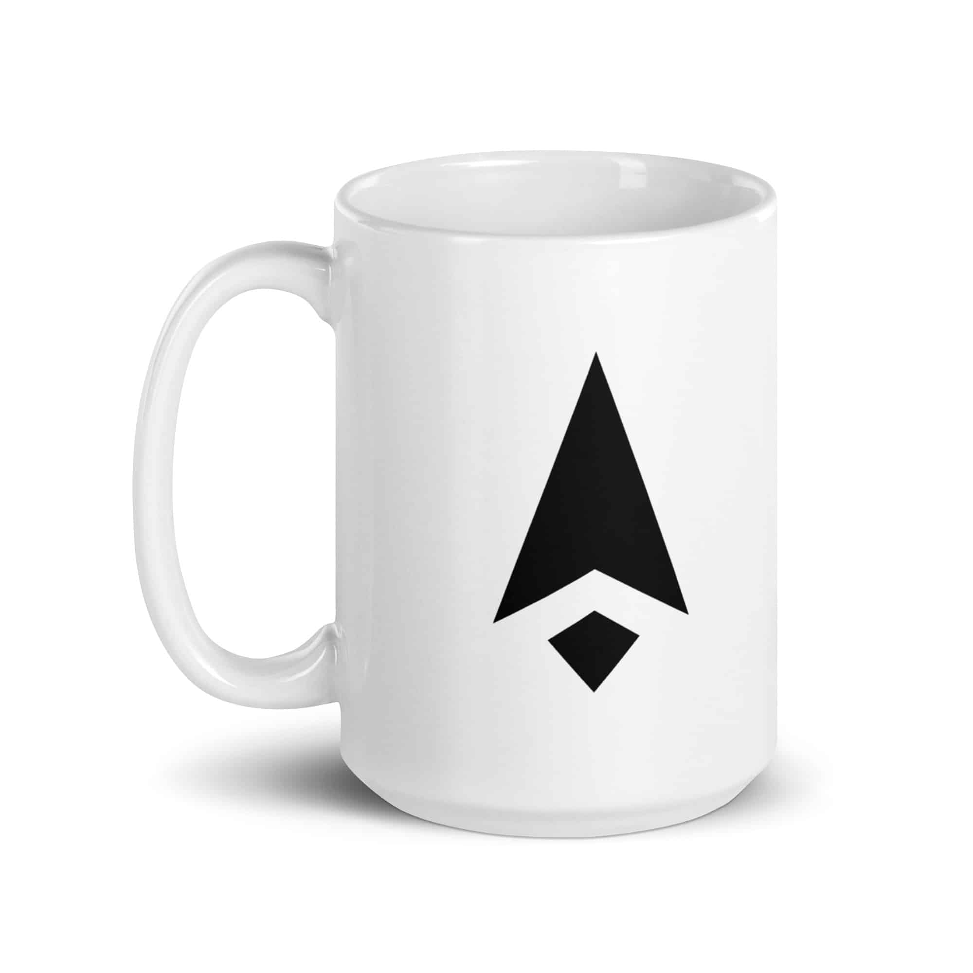 Black Compass Arrow White Ceramic Coffee Mug