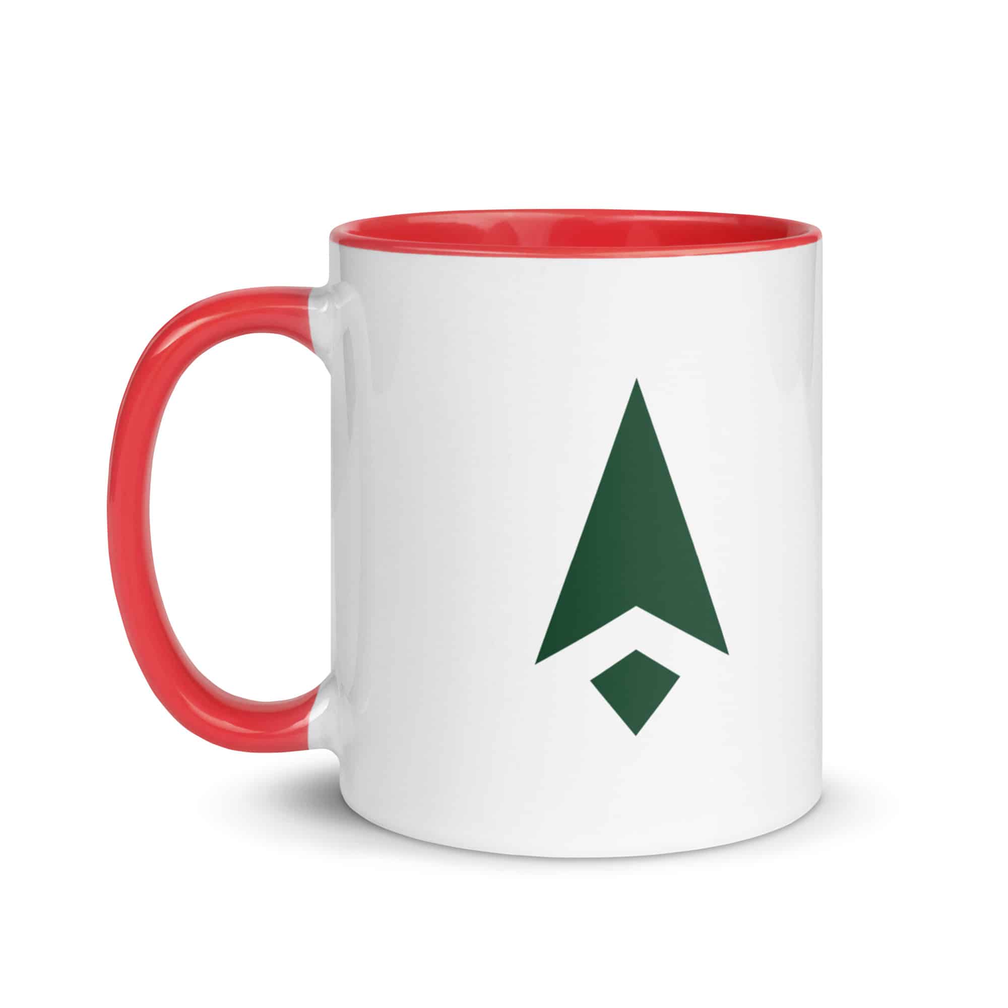Forest Green Compass Arrow Color Inside Mug