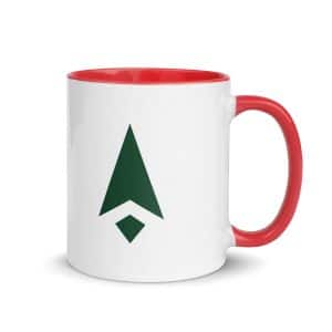 10 Compass Arrow Forest Green Color Inside Coffee Mug - 11 oz - Main