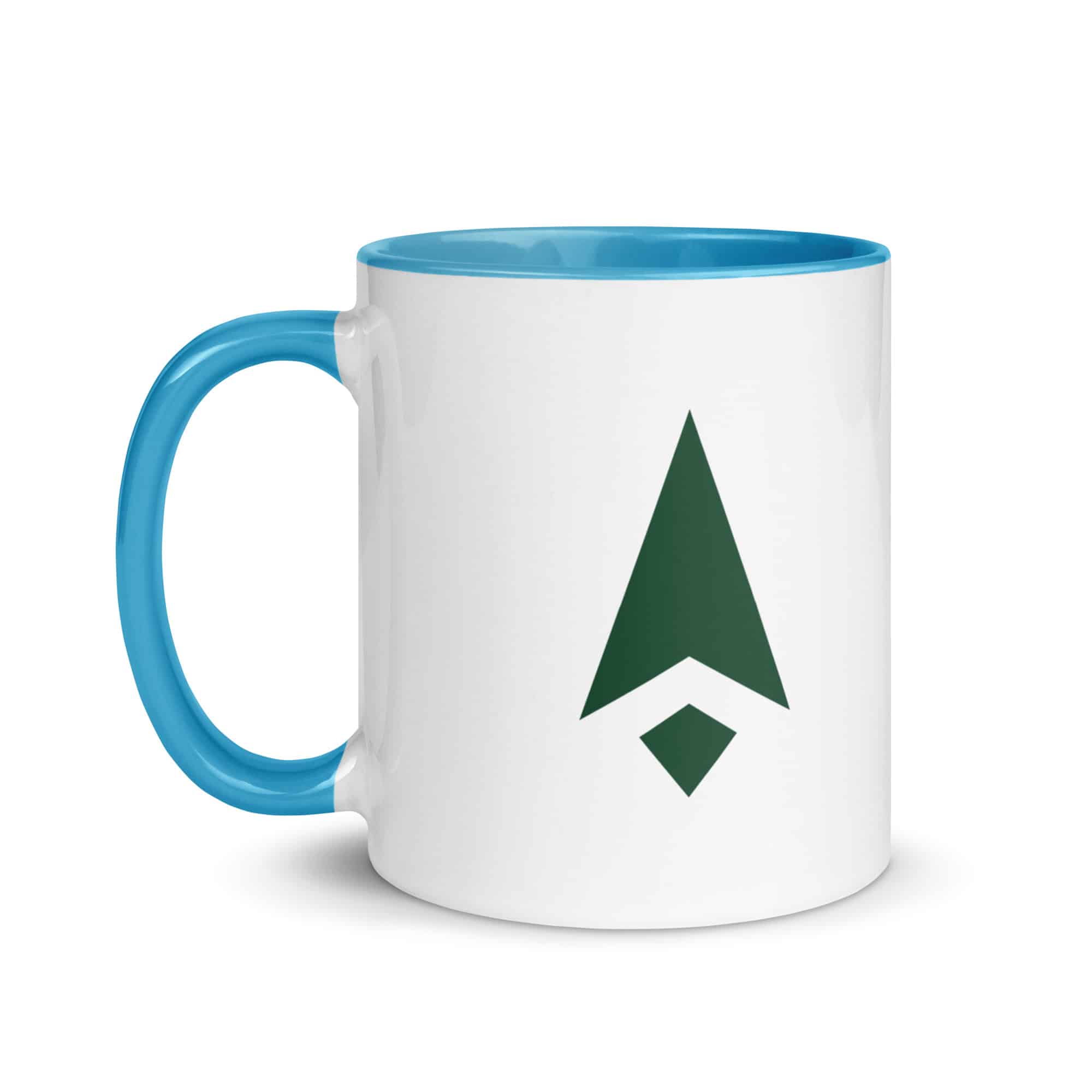 Forest Green Compass Arrow Color Inside Mug