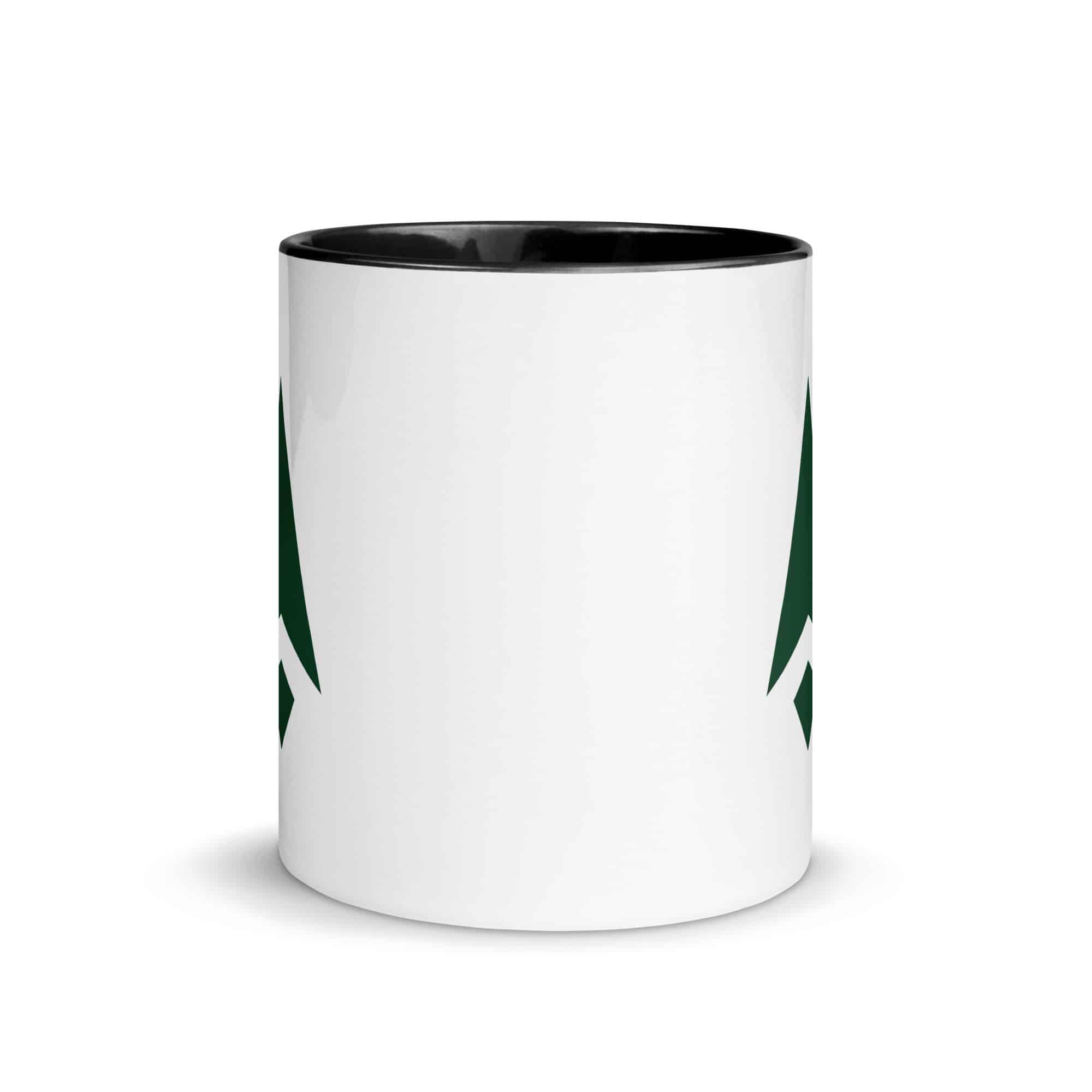 Forest Green Compass Arrow Color Inside Mug